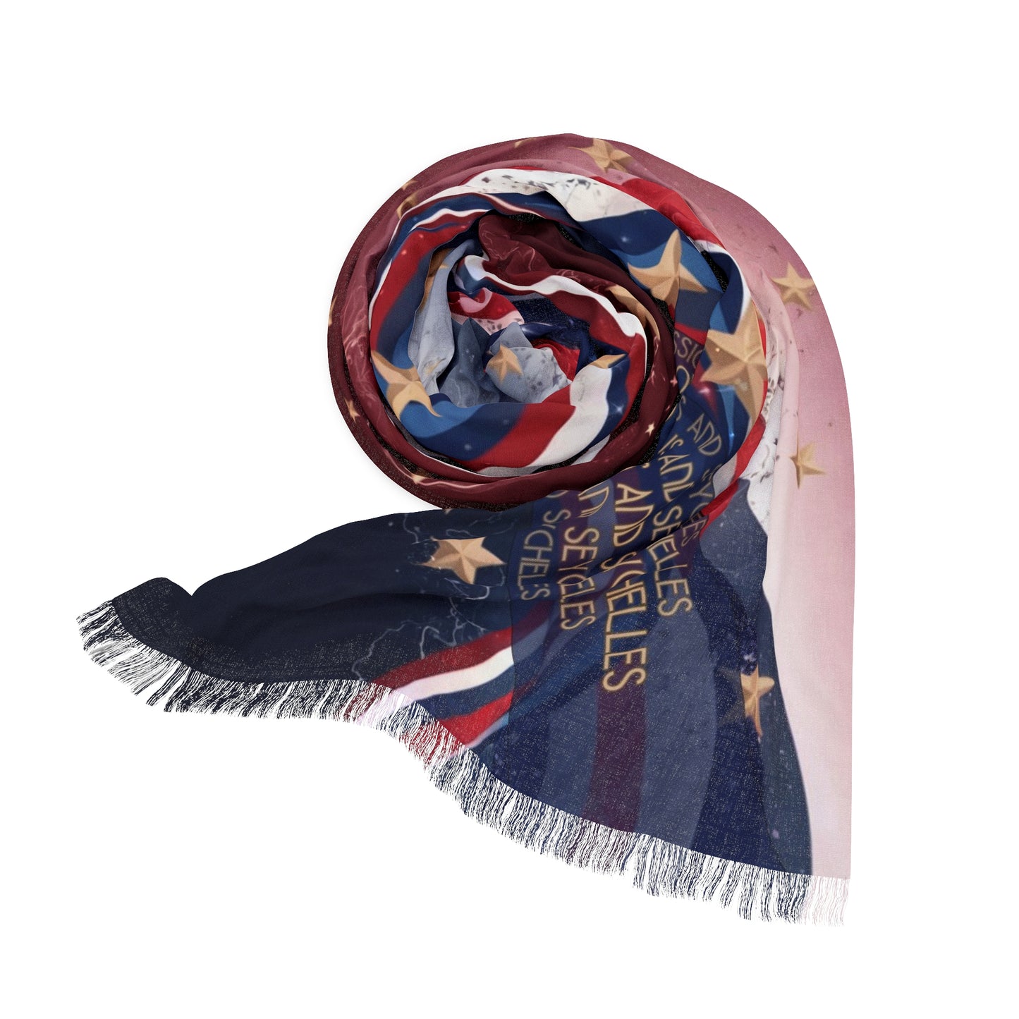 Wonderfully Red, White and Blue, Light Scarf: Mauritius and Seychelles