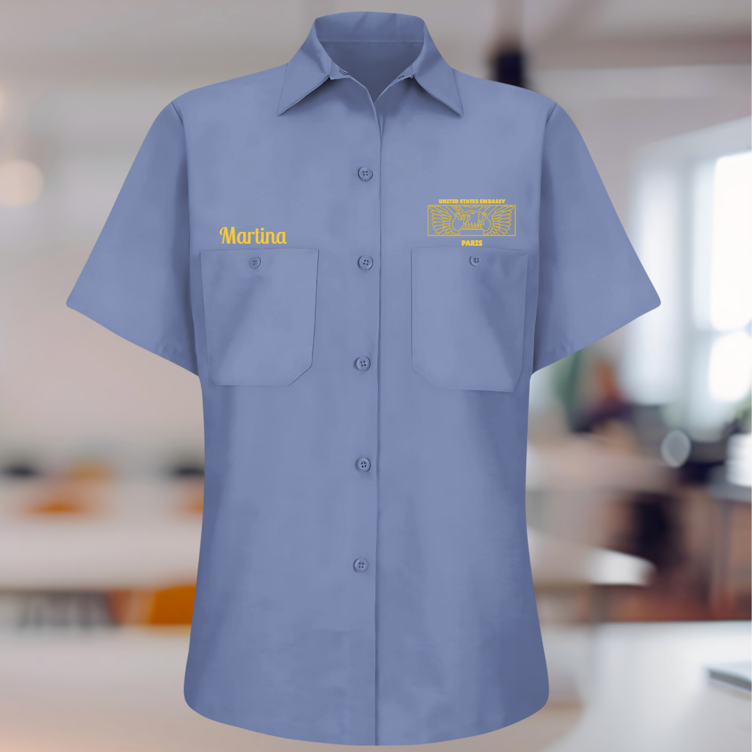Builder: Women's Short Sleeve Uniform Shirt, Rectangle Seal