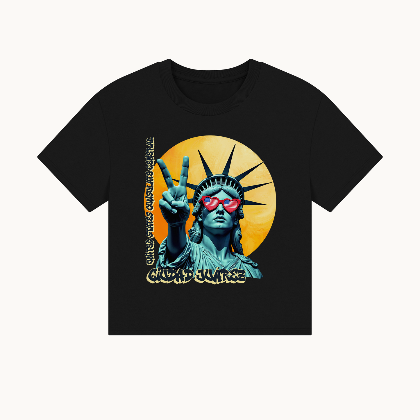 Vintage Boxy T-shirt | Women's Organic Tee, Liberty Loves Peace: Ciudad Juarez