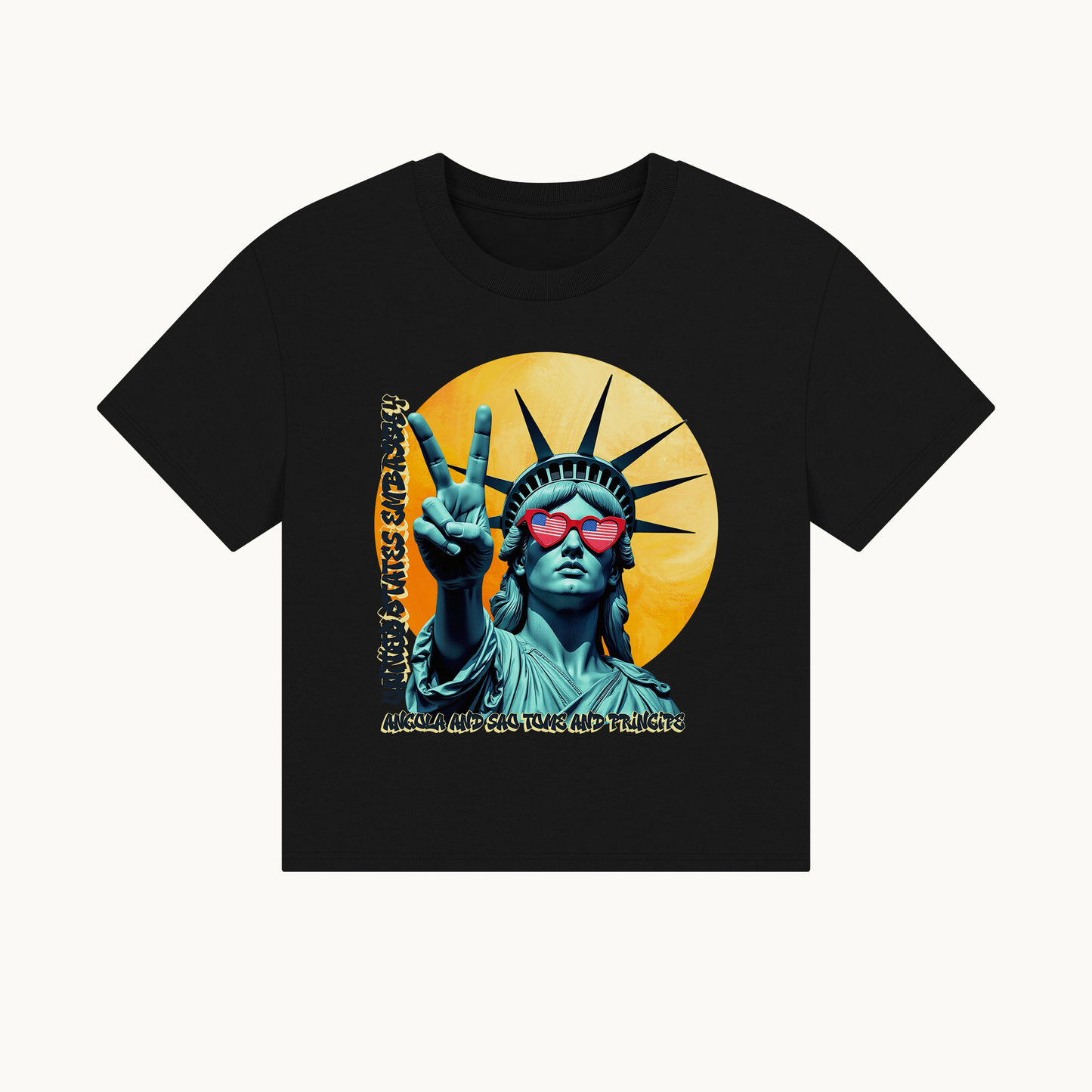 Vintage Boxy T-shirt | Women's Organic Tee, Liberty Loves Peace: Angola