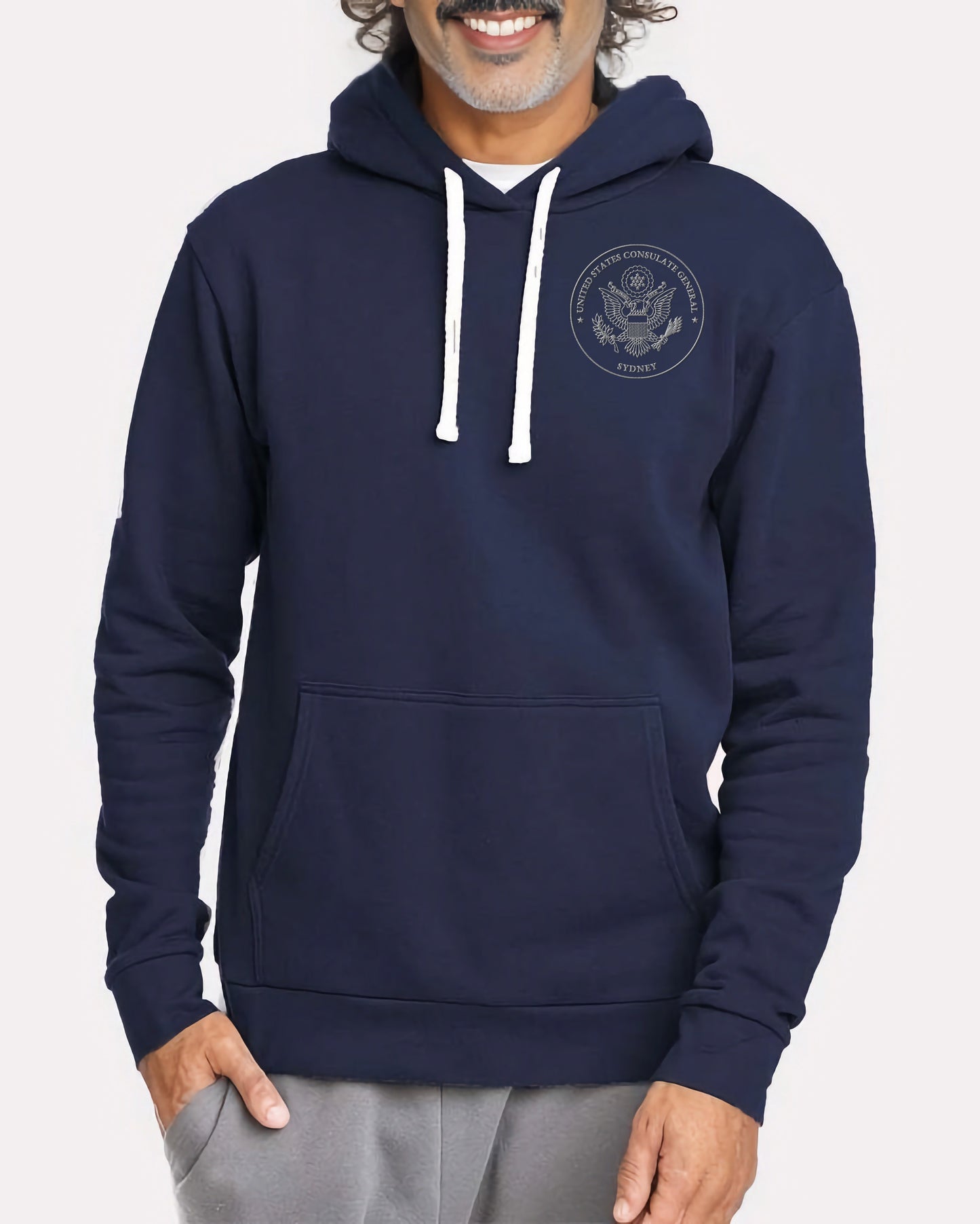 Embroidered Hoodie, Gray Seal: Sydney