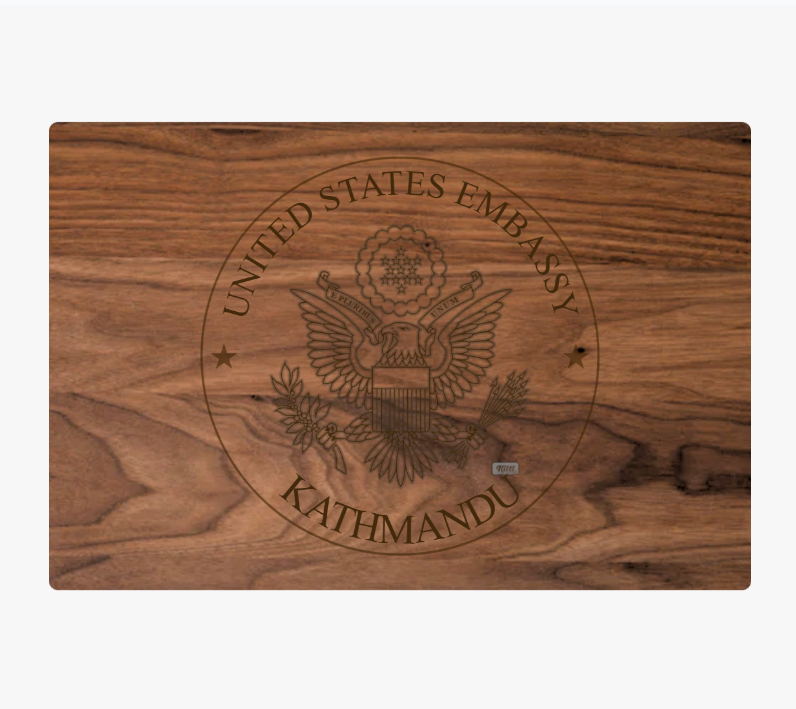 Square Cutting Board, Engraved: Global