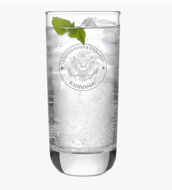 Libbey Polaris Tall Tumbler, Engraved: Global