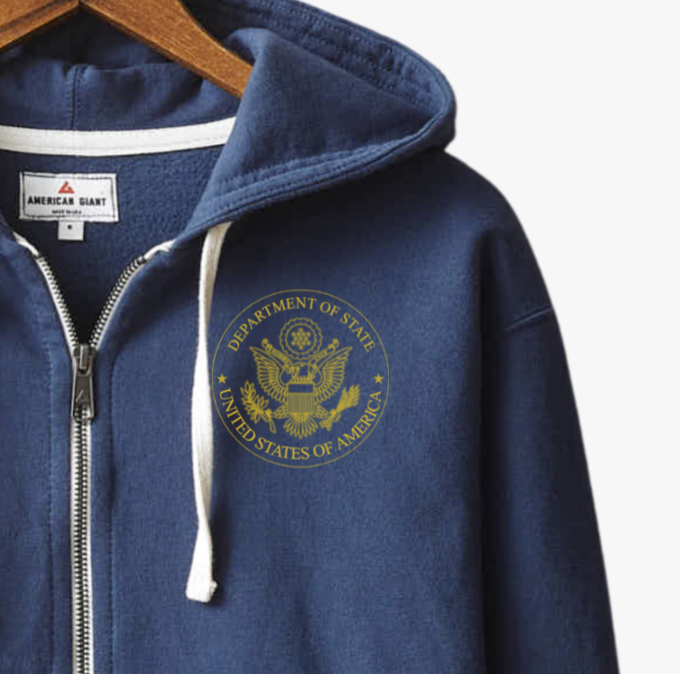 Women's American Giant Full Zip Hoodie, Embroidered: Global