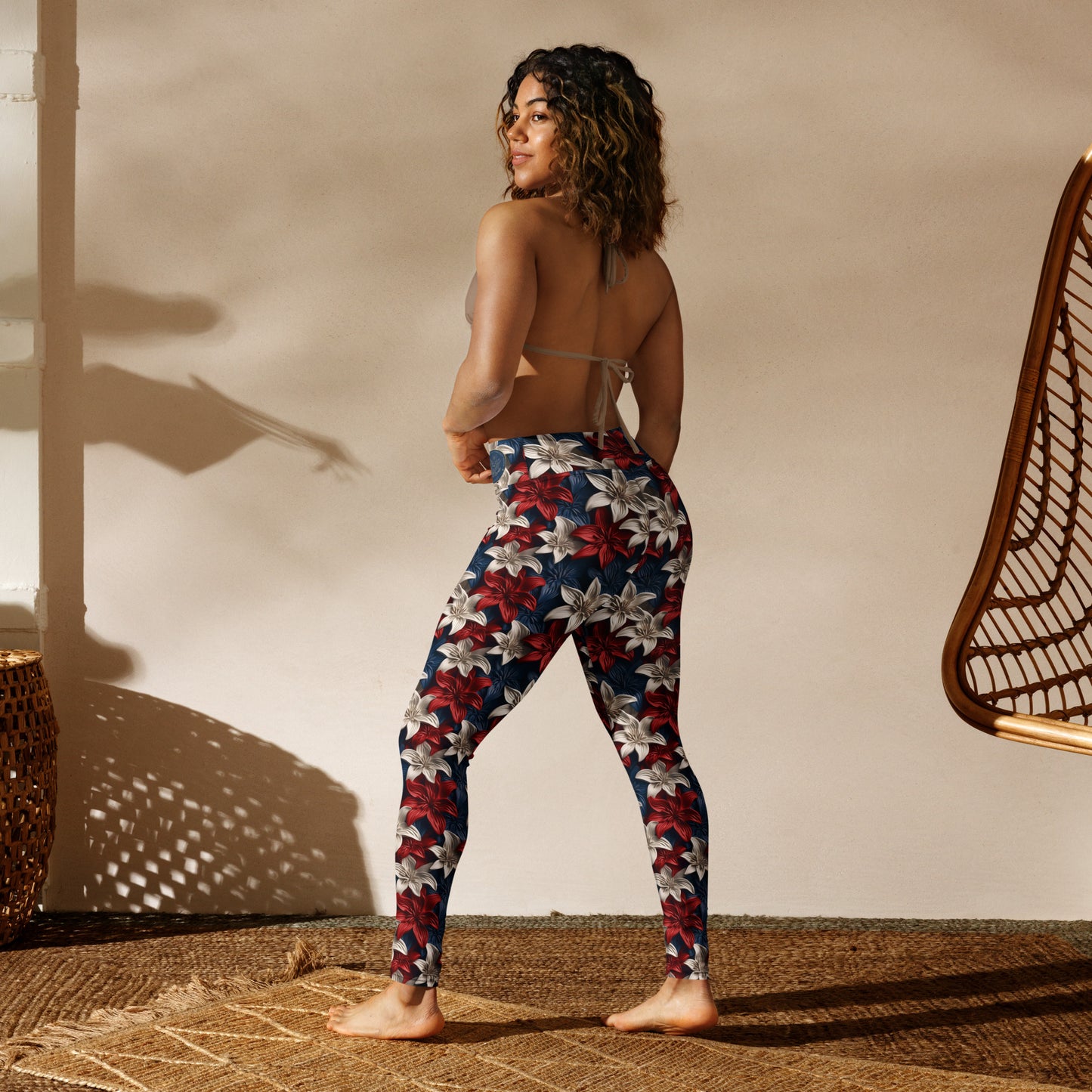 Spectacular 3D Patriotic Lily Leggings: Porto Alegre