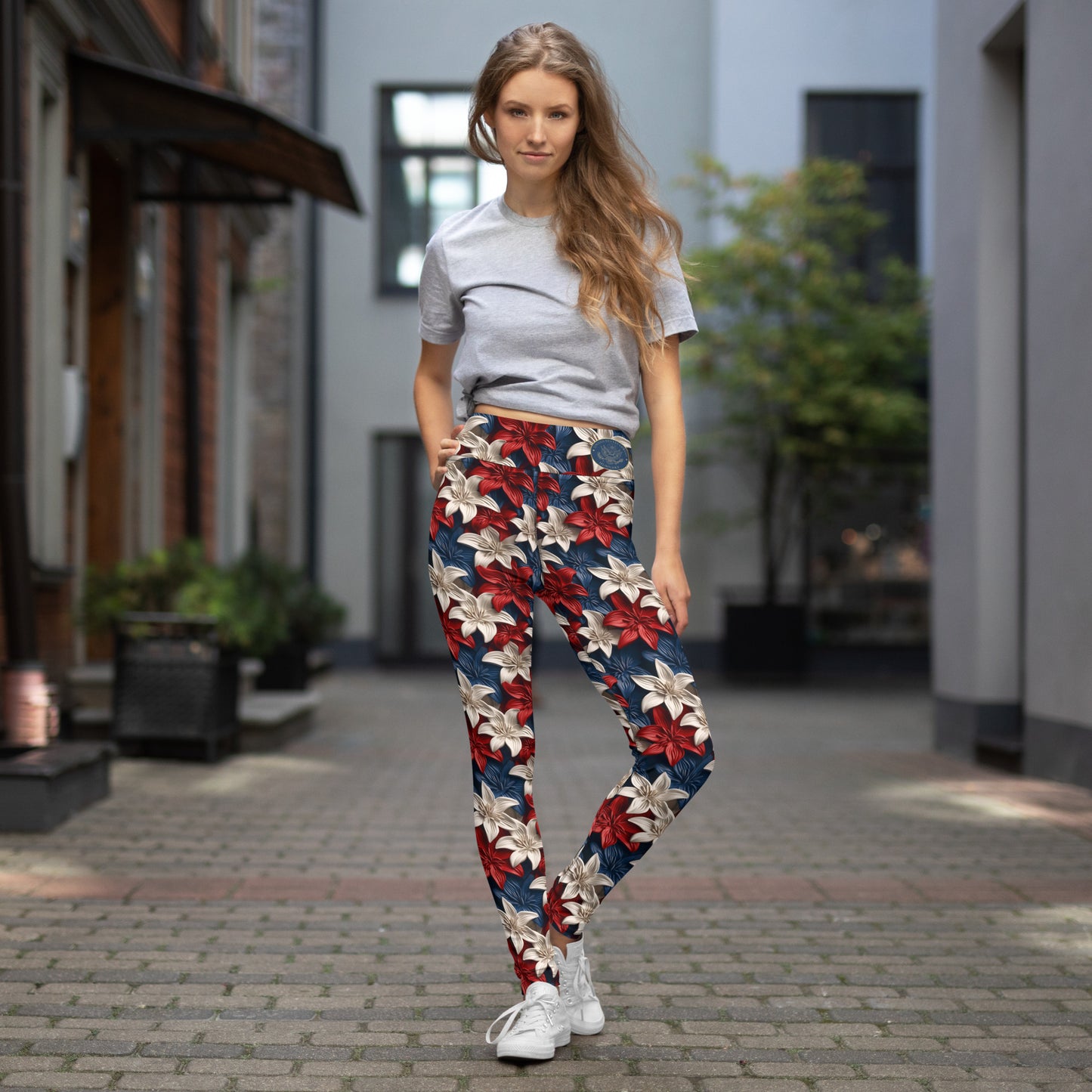 Spectacular 3D Patriotic Lily Leggings: Hungary