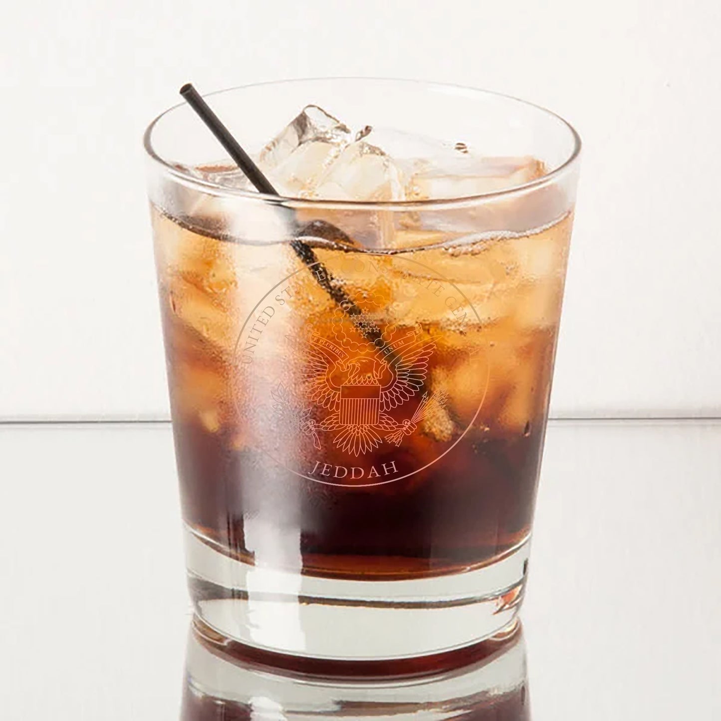 Engraved Libbey Rocks Glasses (Two): Jeddah