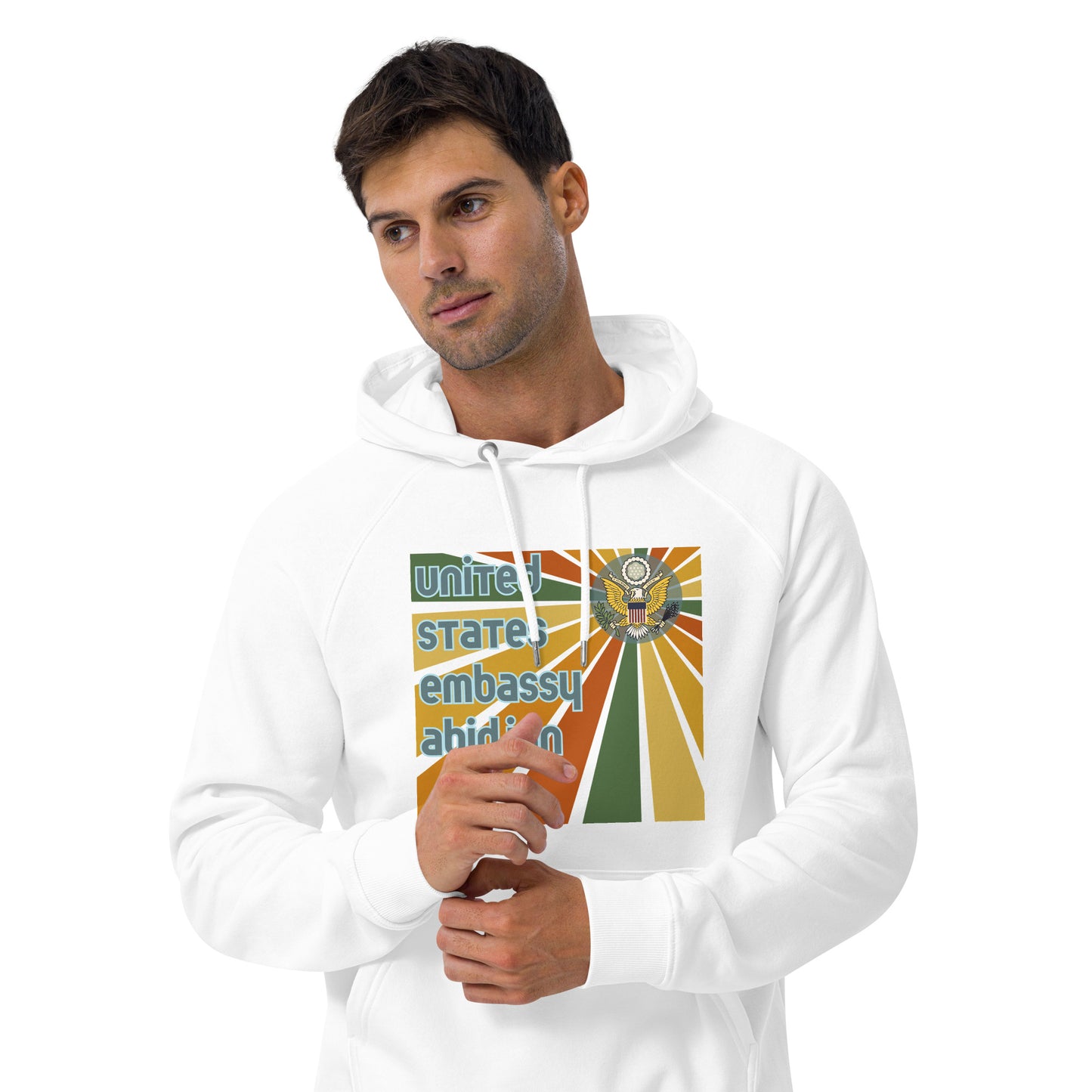 Eco Raglan Hoodie, Sunburst: Abidjan