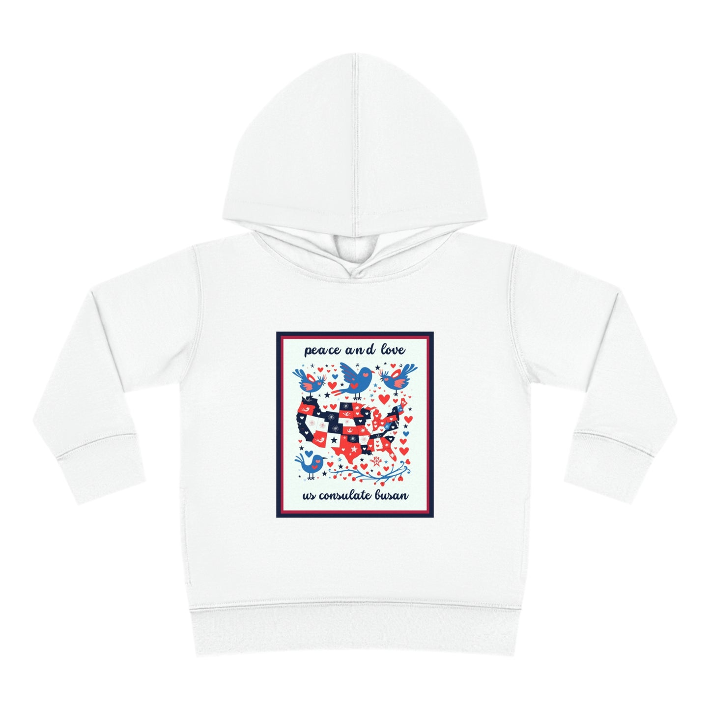 Toddler Peace and Love Fleece Hoodie: Busan