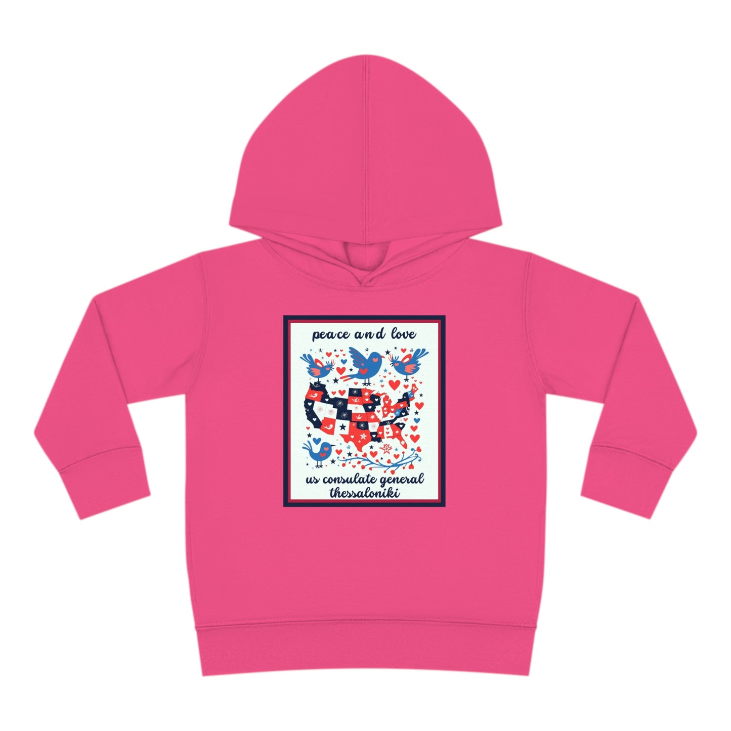 Toddler Peace and Love Fleece Hoodie: Thessaloniki