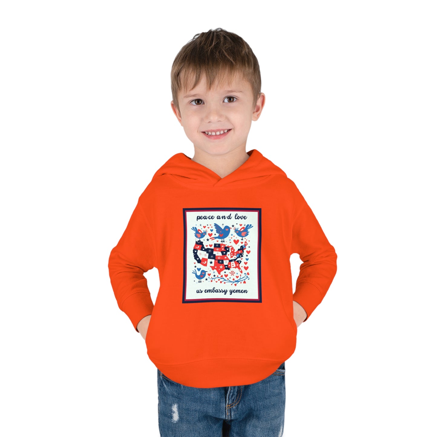 Toddler Peace and Love Fleece Hoodie: Yemen