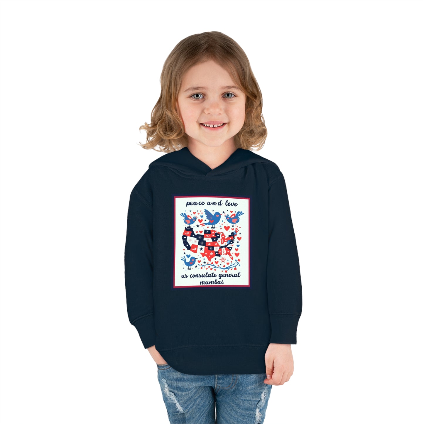 Toddler Peace and Love Fleece Hoodie: Mumbai