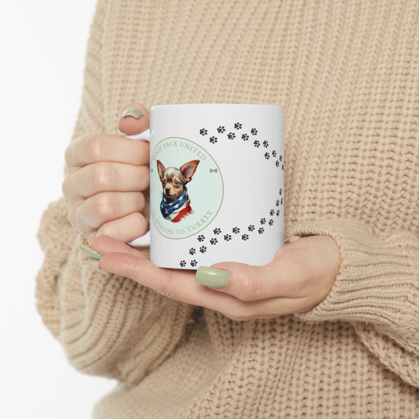 Woof Pack, Chihuahua Mug: Turkey