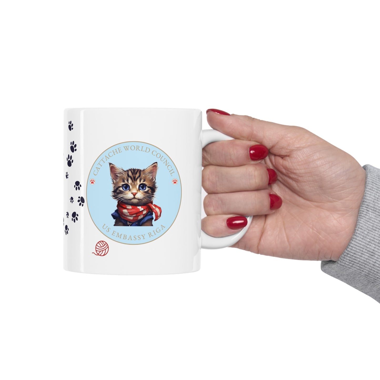 Cattache Mug, Tabby: Riga