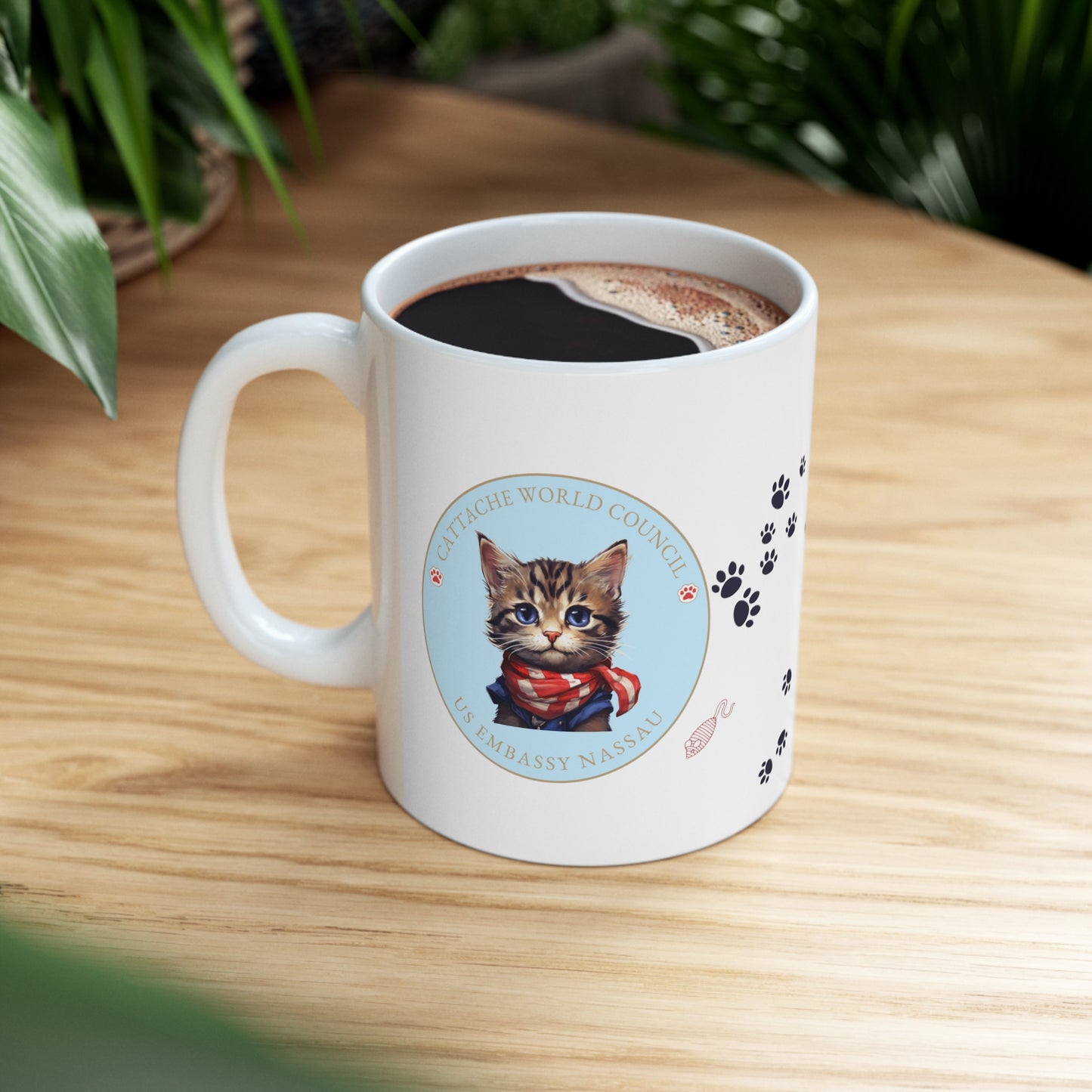 Cattache Mug, Tabby: Nassau