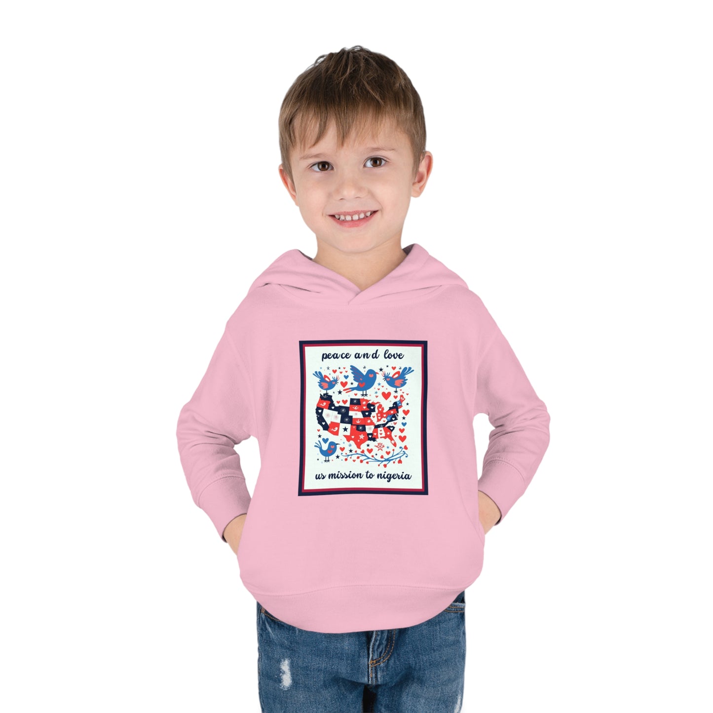 Toddler Peace and Love Fleece Hoodie: Nigeria