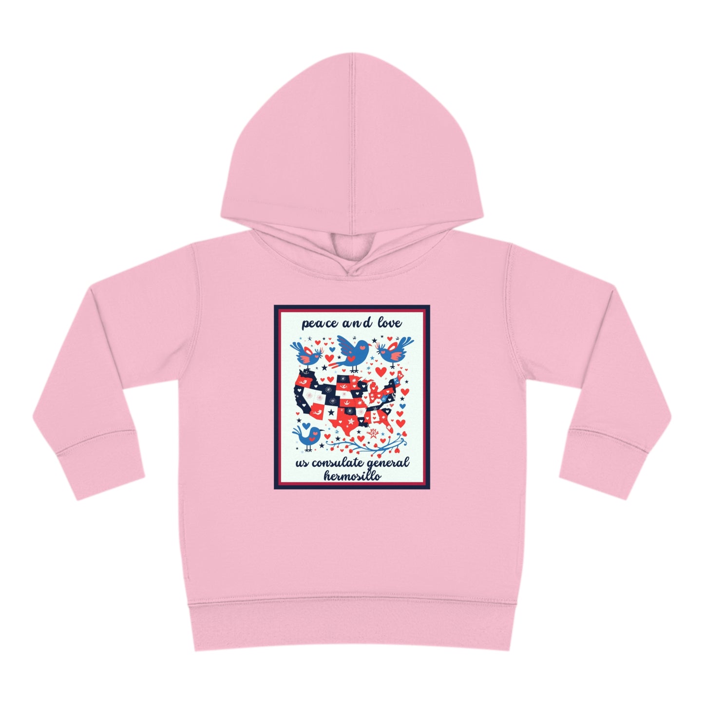 Toddler Peace and Love Fleece Hoodie: Hermosillo