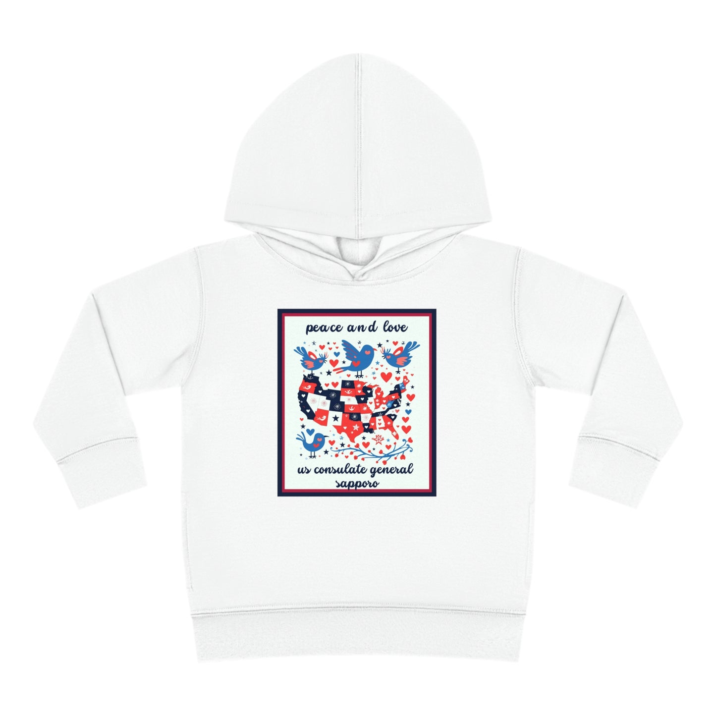 Toddler Peace and Love Fleece Hoodie: Sapporo