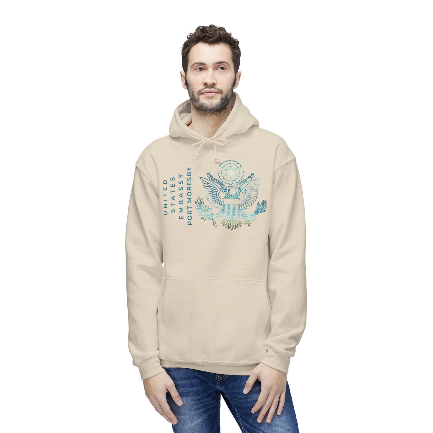 Modern, Made in the USA Hoodie: Port Moresby