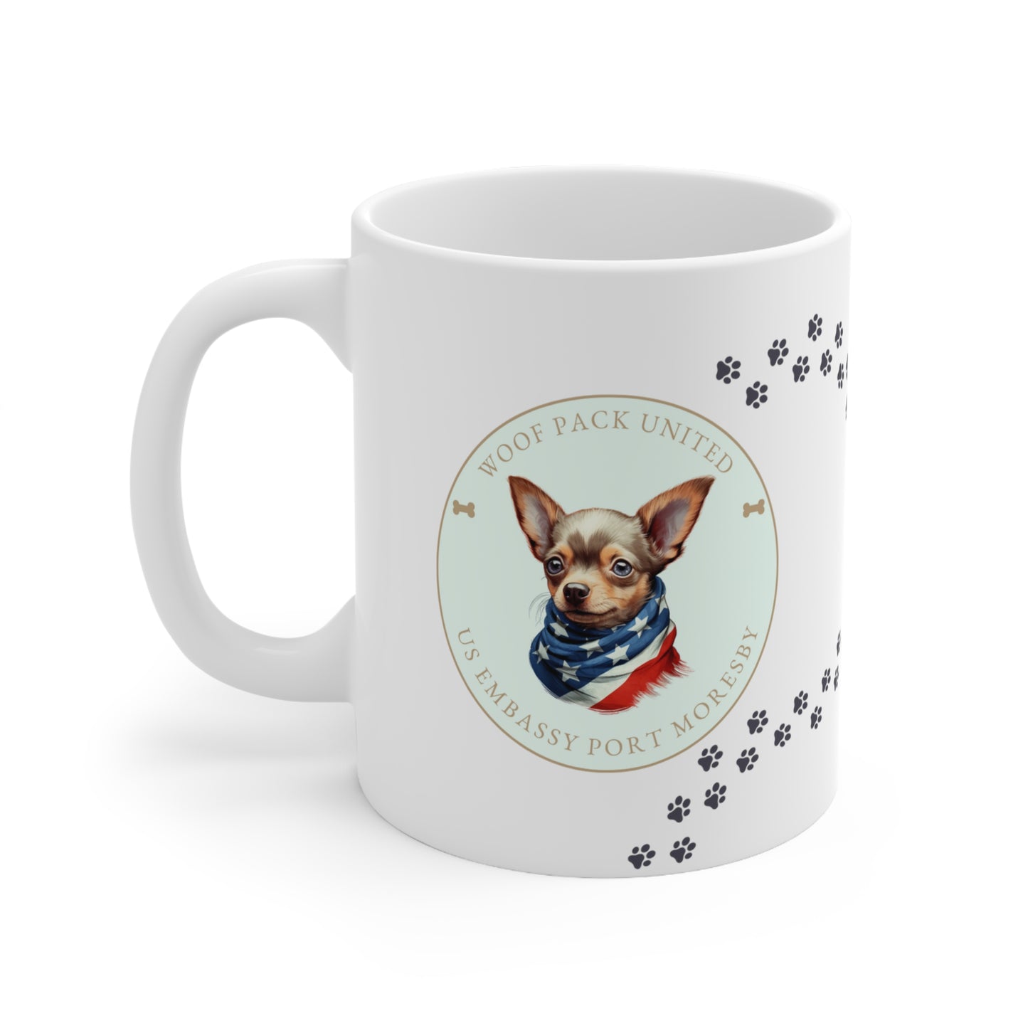 Woof Pack, Chihuahua Mug: Port Moresby