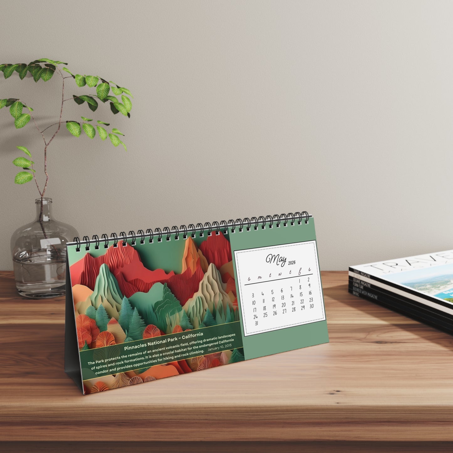 Inspired by Nature | USA's Newest National Parks 2026 Desk Calendar: Malé