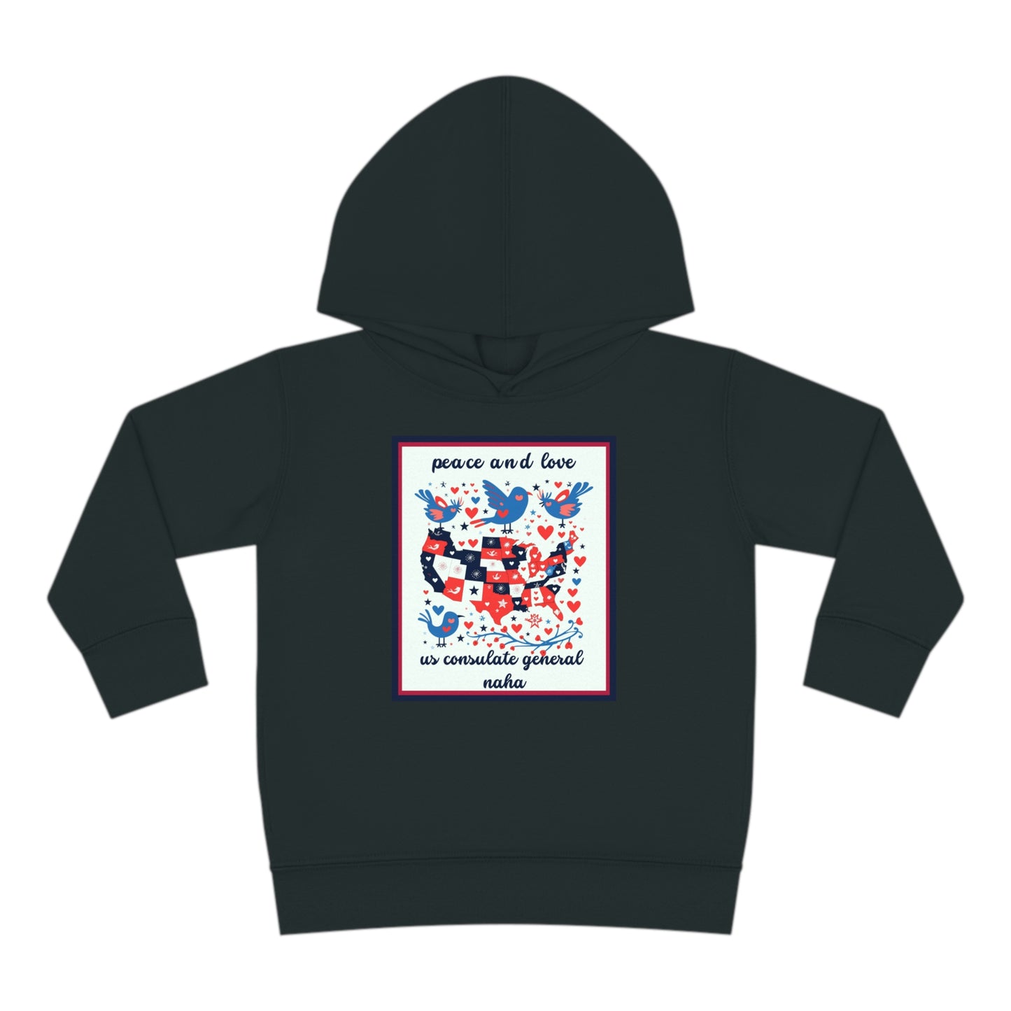 Toddler Peace and Love Fleece Hoodie: Naha