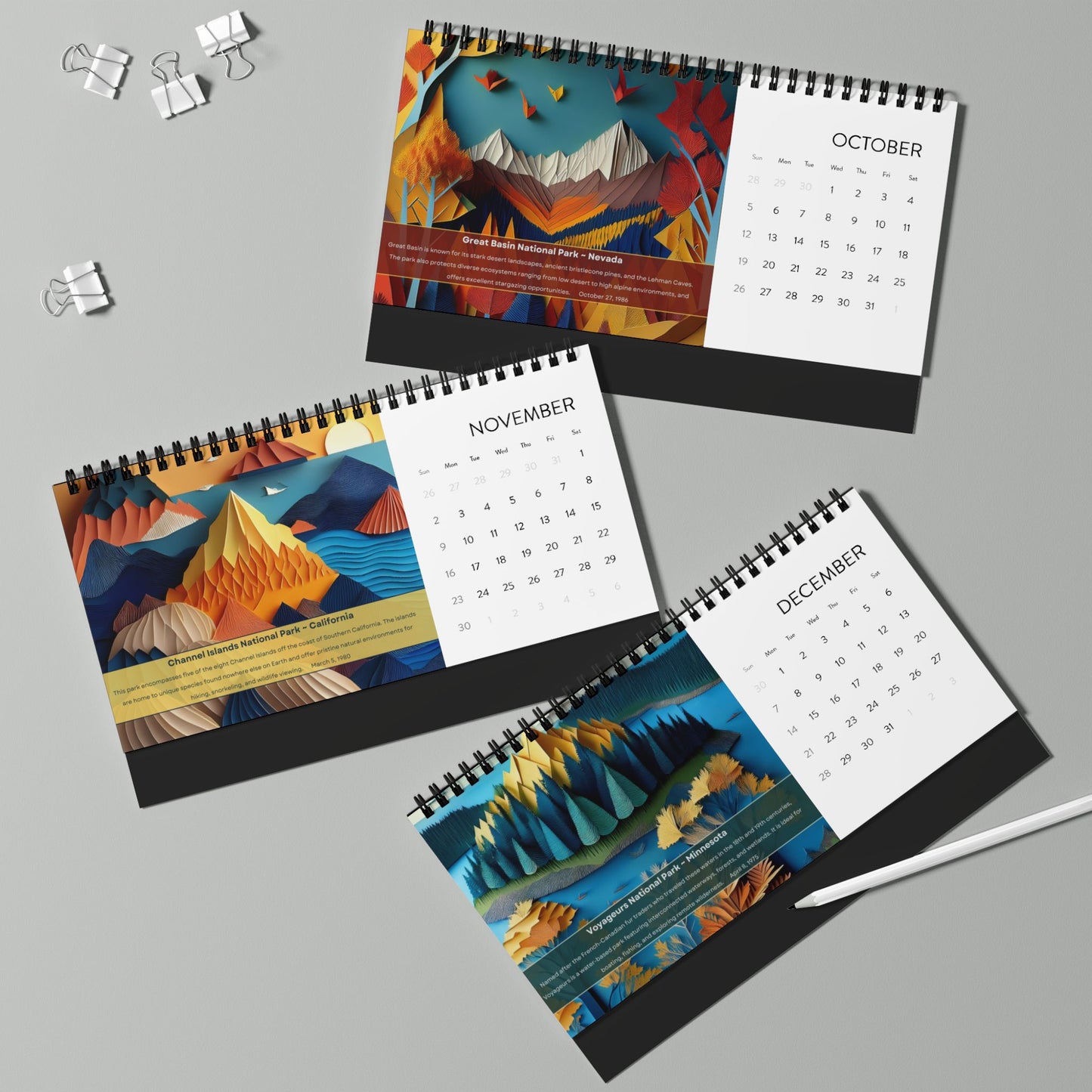 2025 Calendar Celebrating our 12 Newest National Parks: Managua