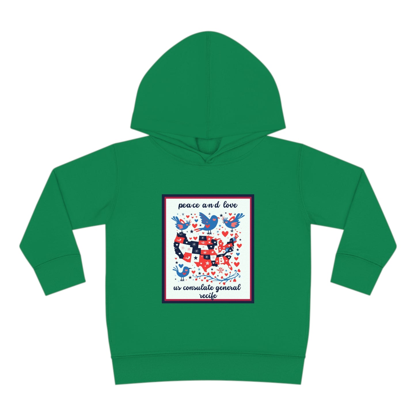 Toddler Peace and Love Fleece Hoodie: Recife