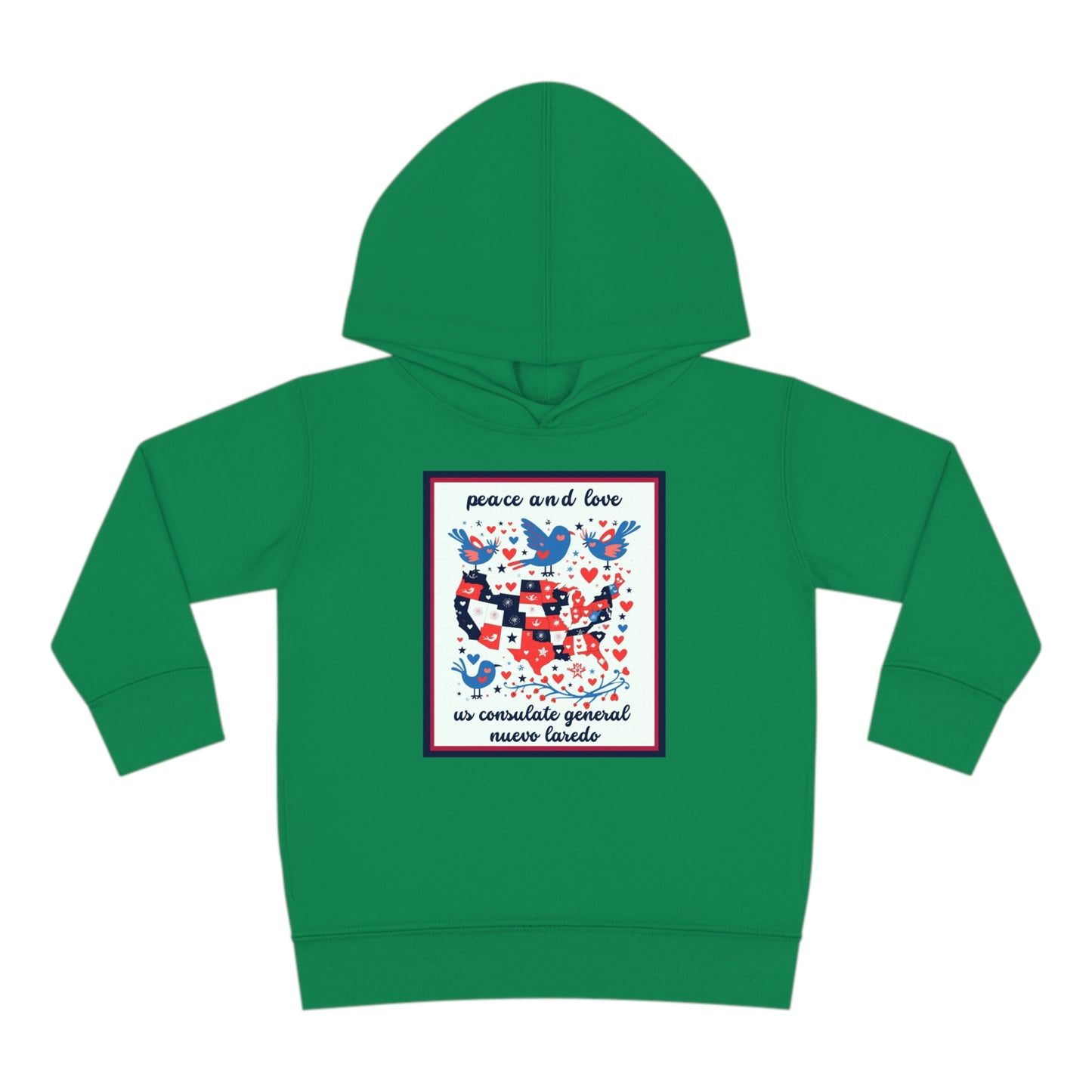 Toddler Peace and Love Fleece Hoodie: Nuevo Laredo