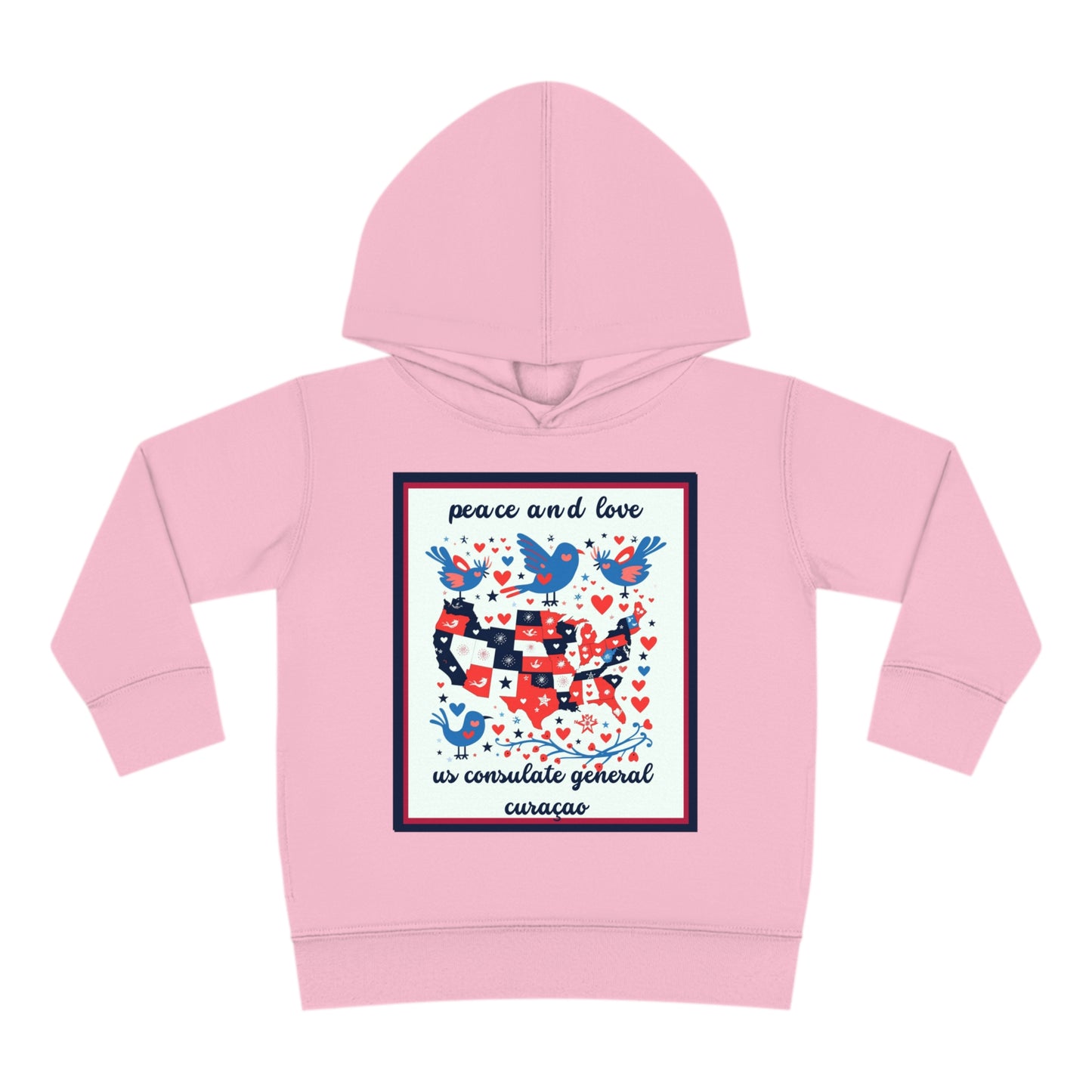 Toddler Peace and Love Fleece Hoodie: Curaçao