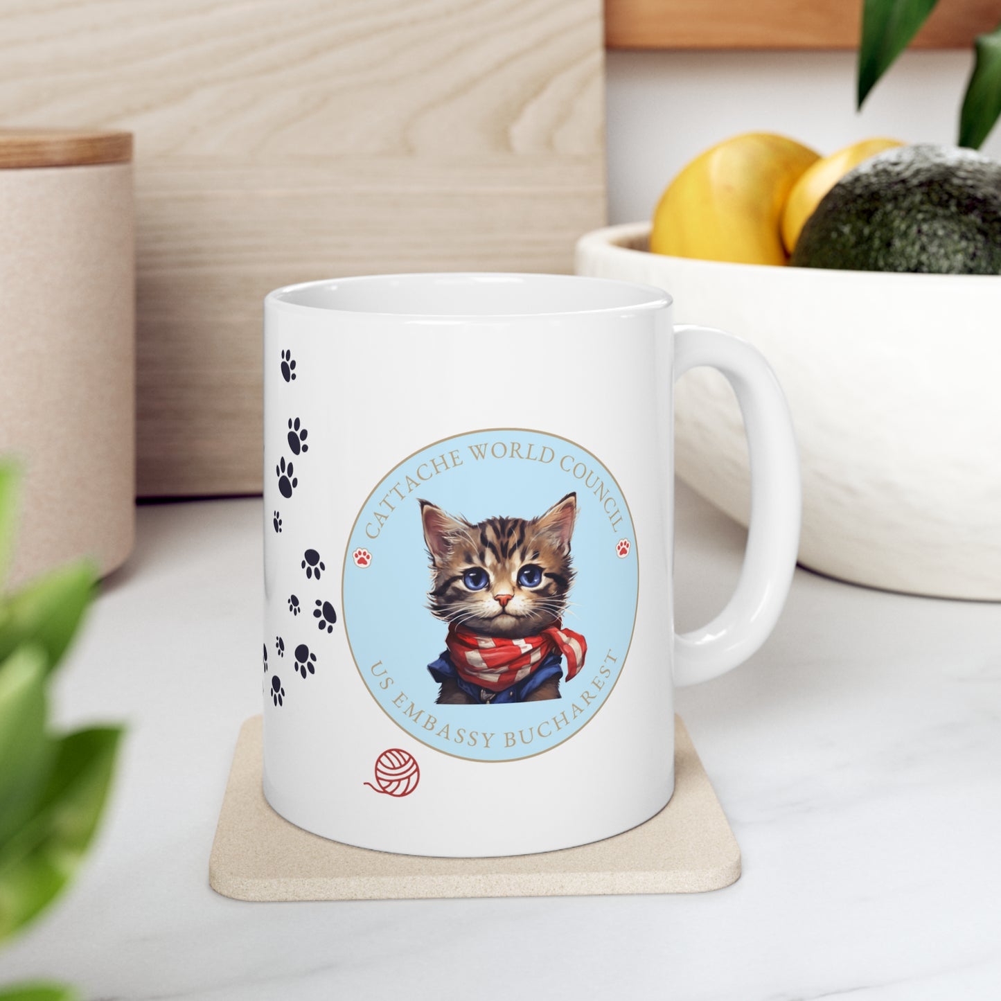 Cattache Mug, Tabby: Bucharest