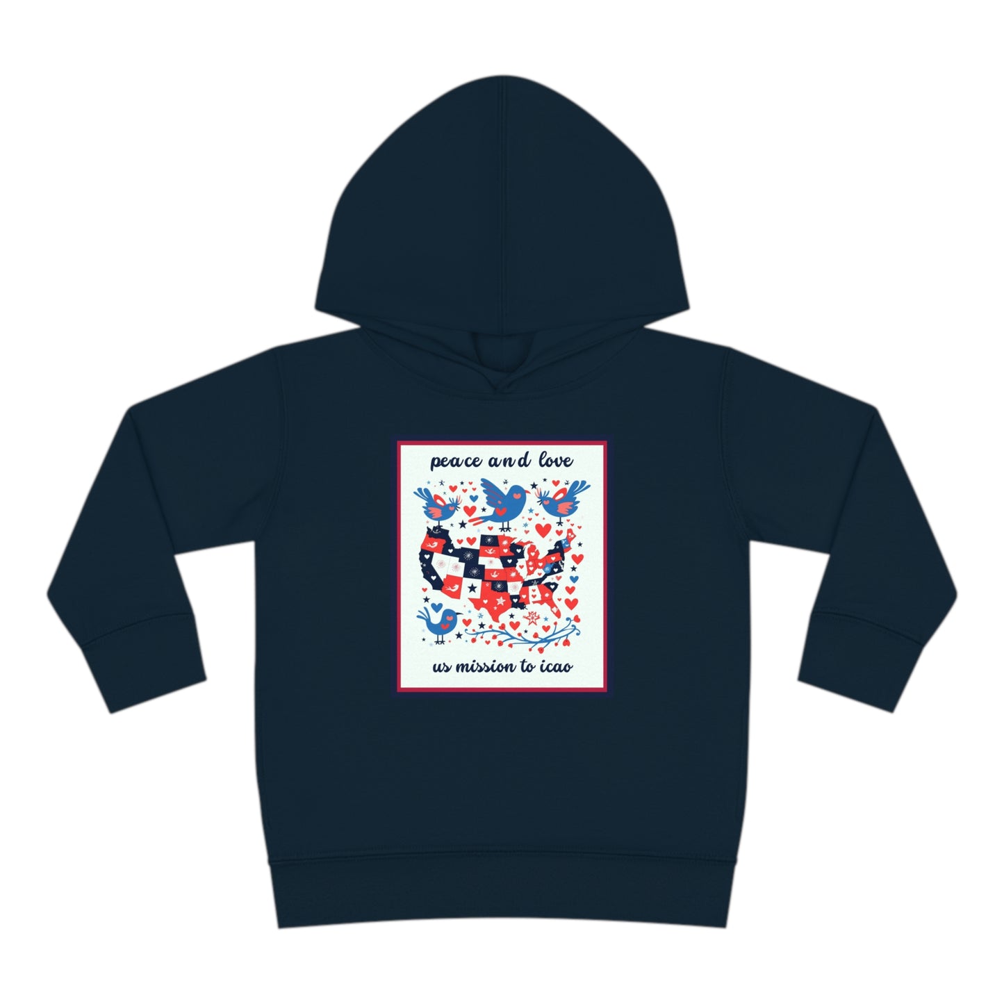 Toddler Peace and Love Fleece Hoodie: ICAO