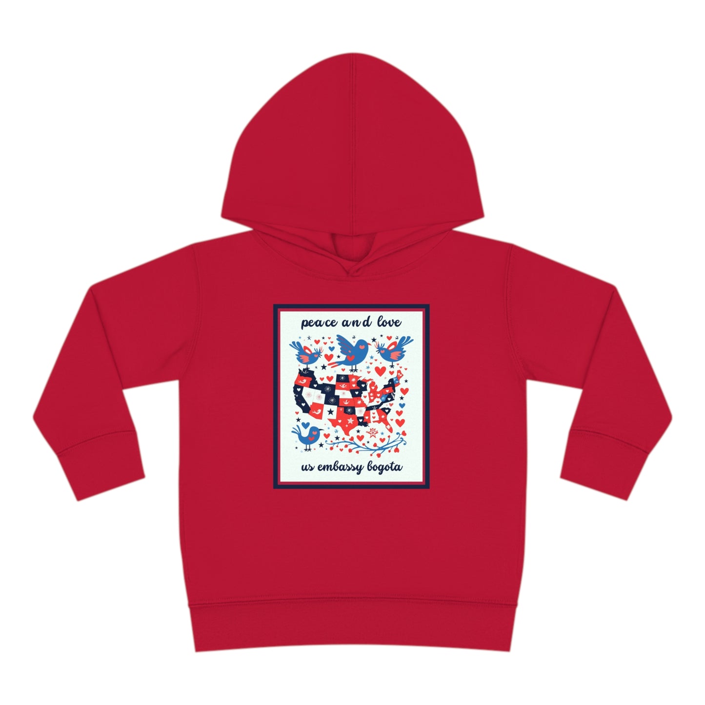 Toddler Peace and Love Fleece Hoodie: Bogota