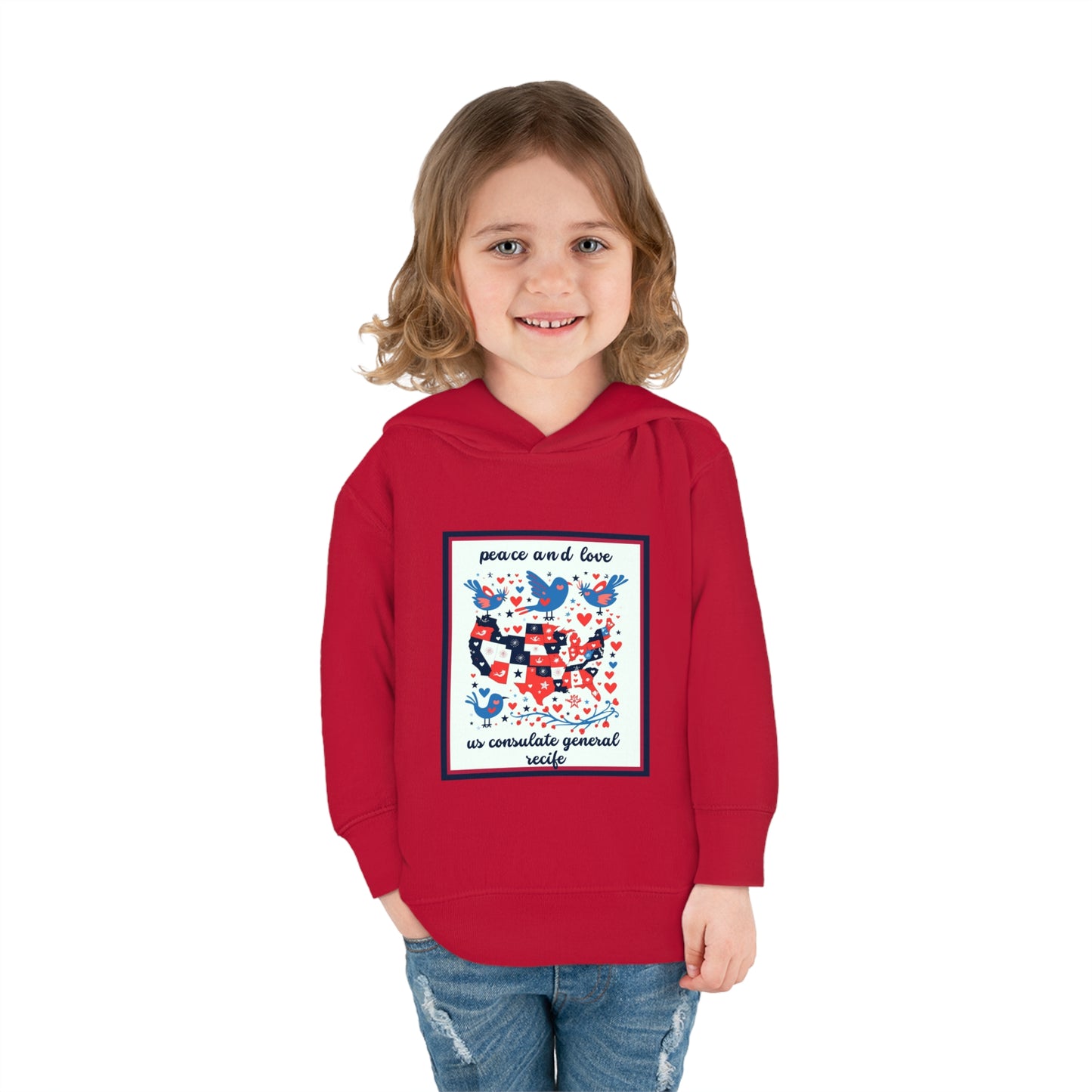 Toddler Peace and Love Fleece Hoodie: Recife