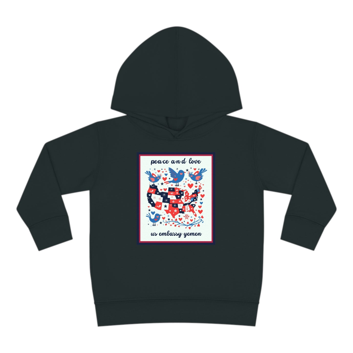 Toddler Peace and Love Fleece Hoodie: Yemen