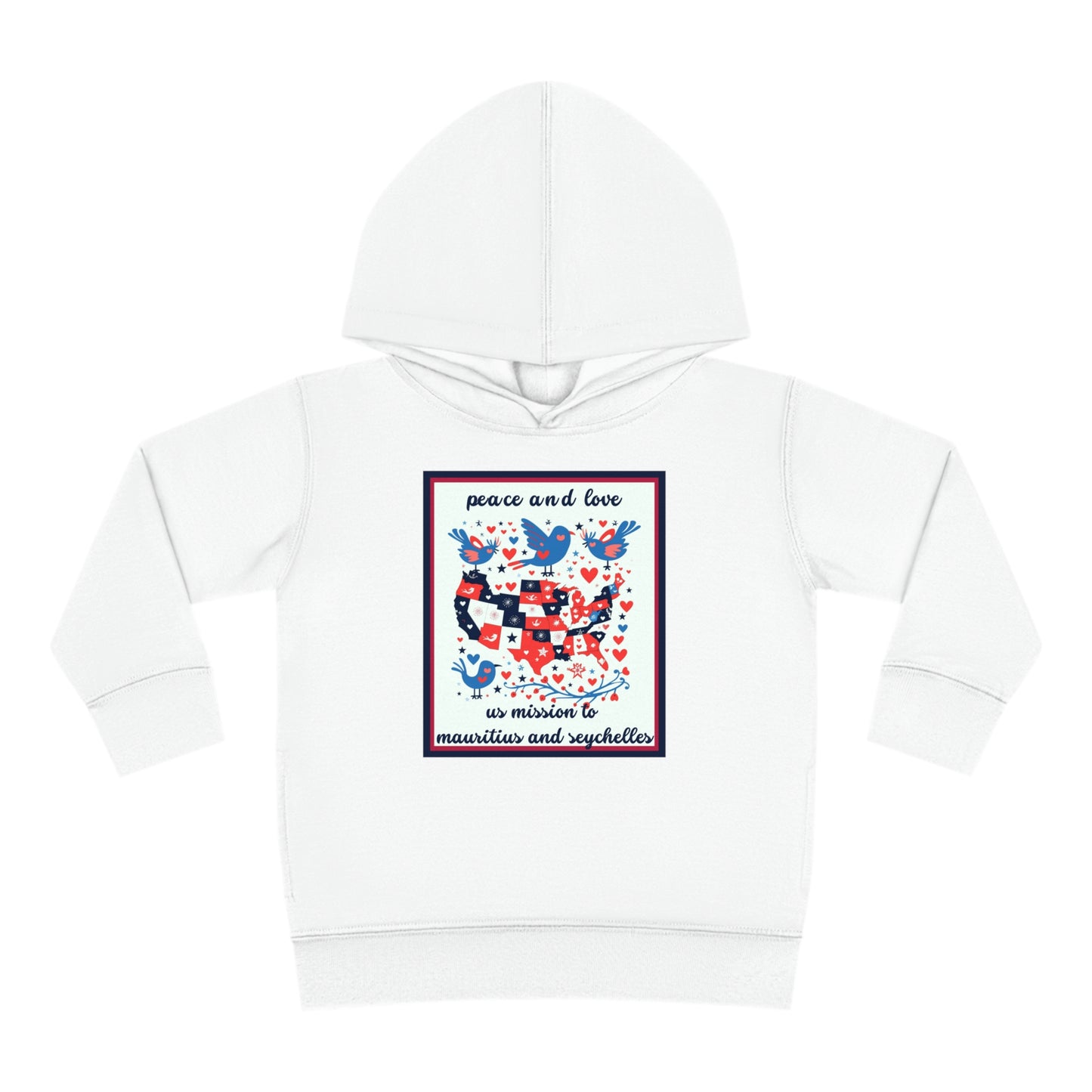 Toddler Peace and Love Fleece Hoodie: Mauritius and Seychelles