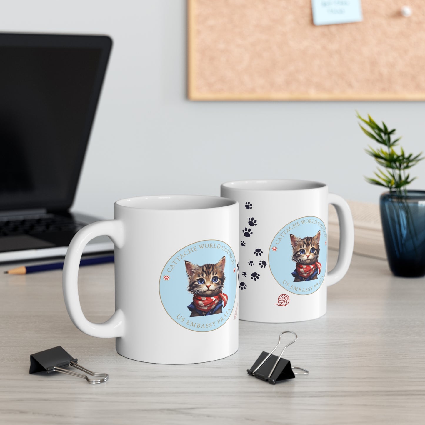 Cattache Mug, Tabby: Praia