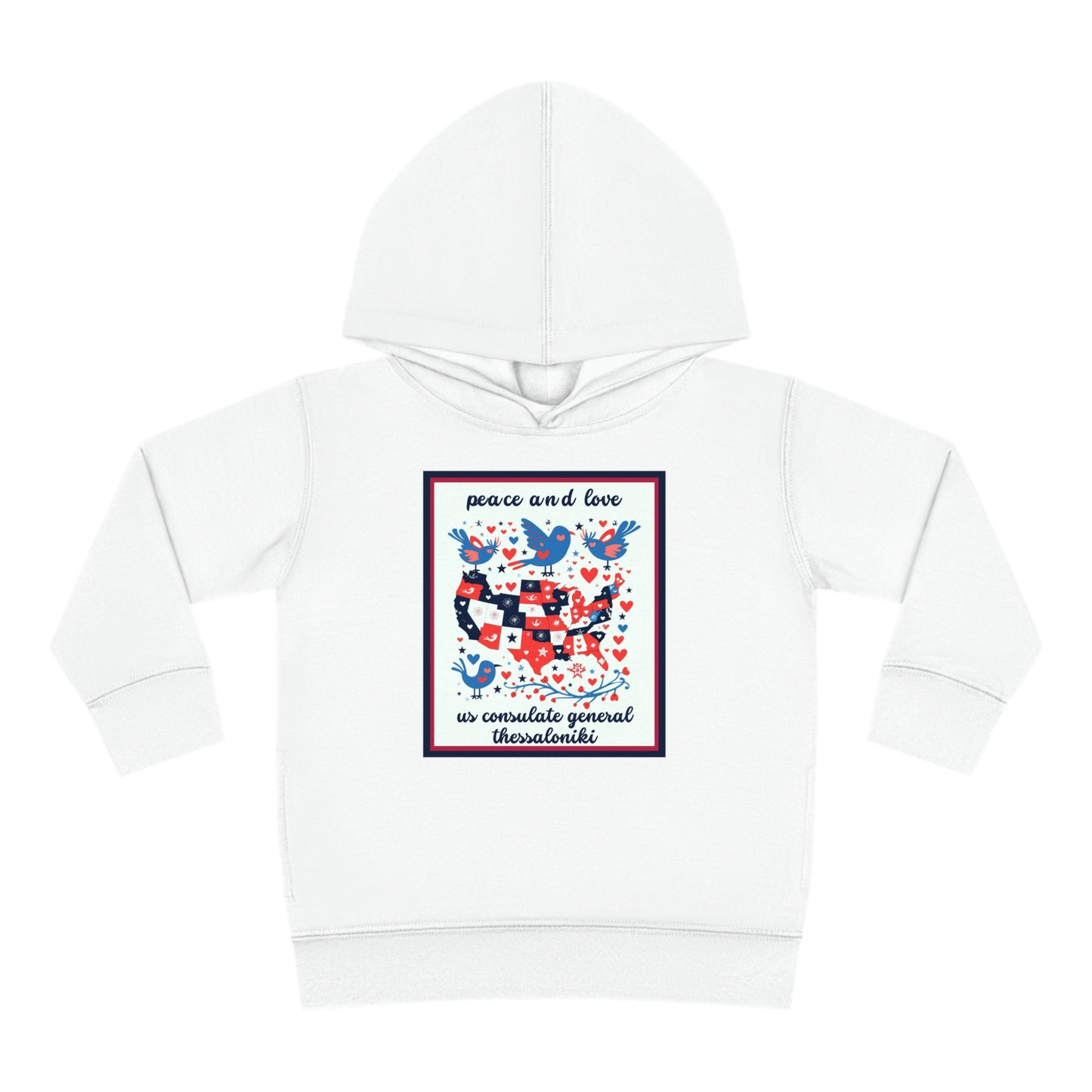 Toddler Peace and Love Fleece Hoodie: Thessaloniki