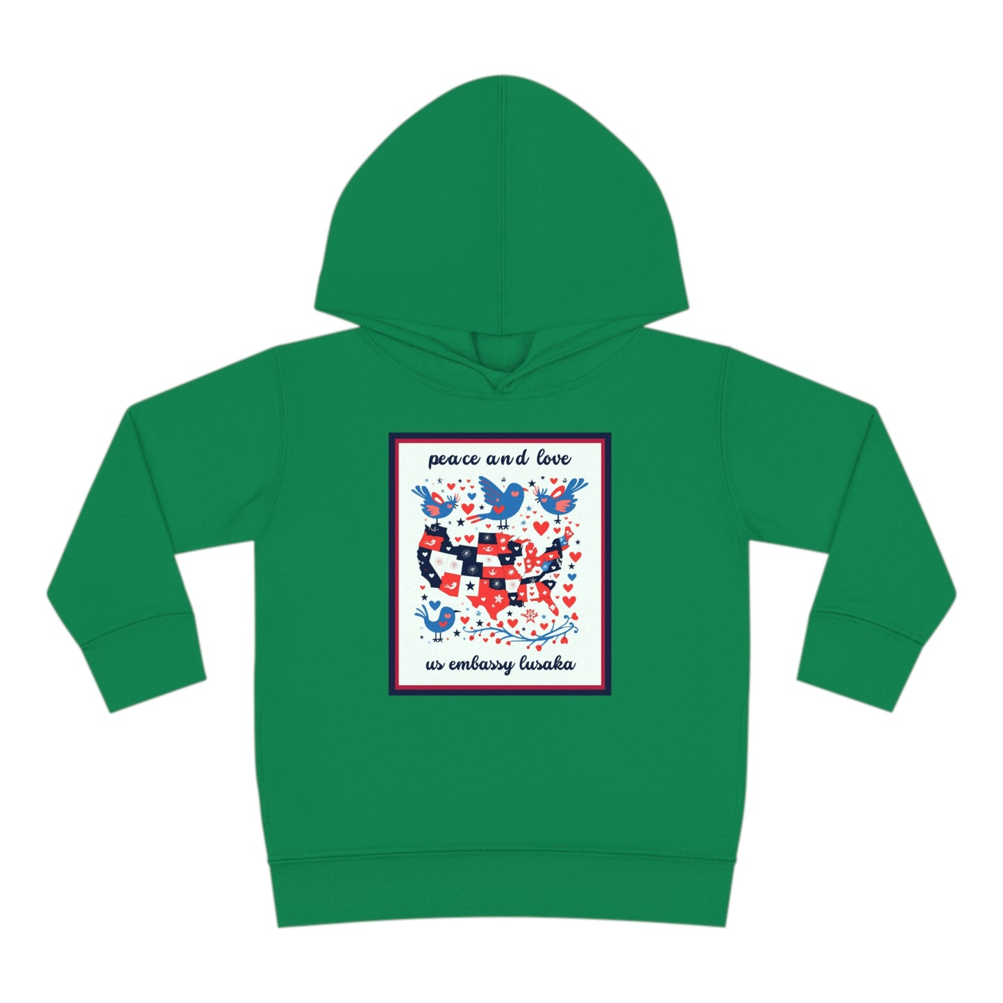 Toddler Peace and Love Fleece Hoodie: Lusaka