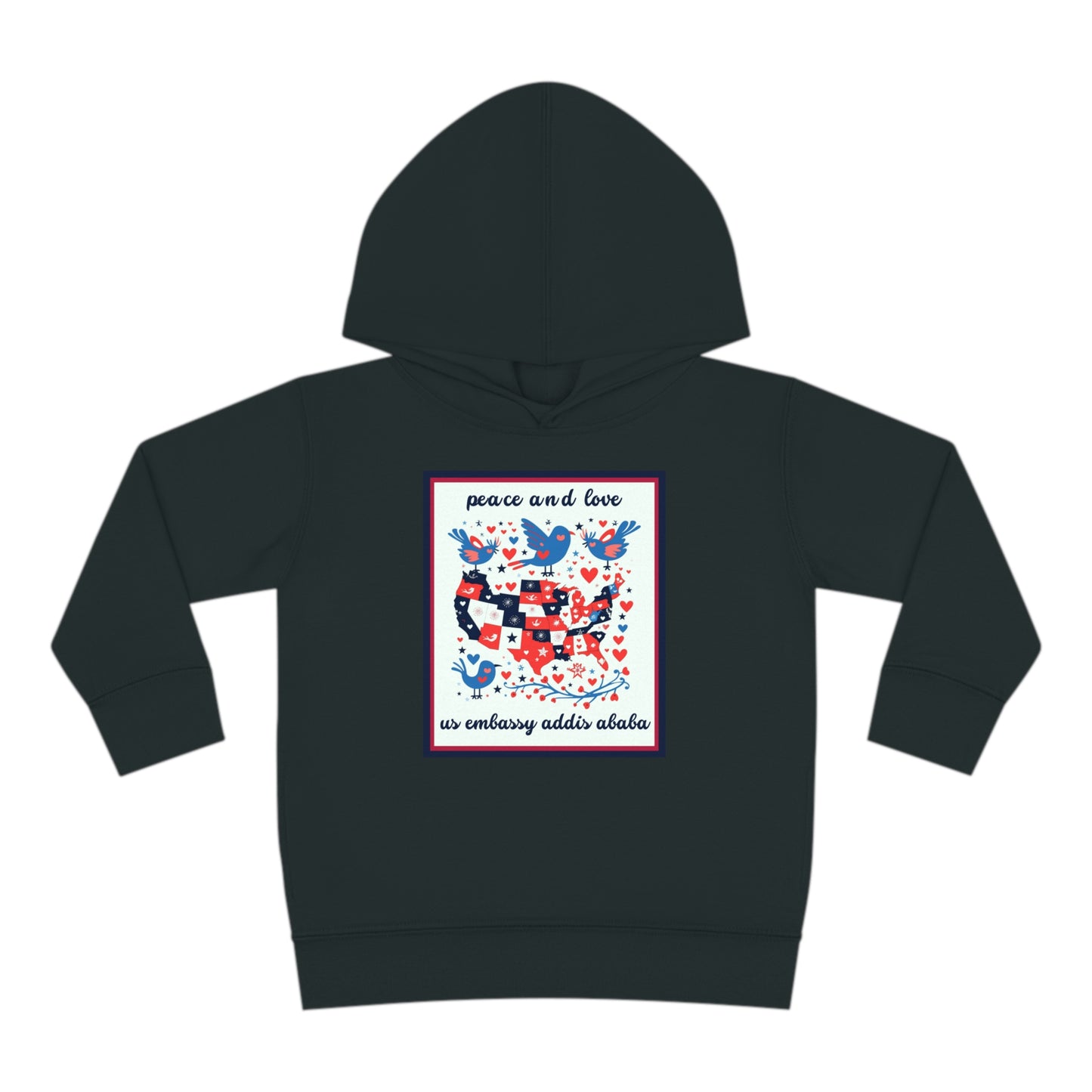 Toddler Peace and Love Fleece Hoodie: Addis Ababa