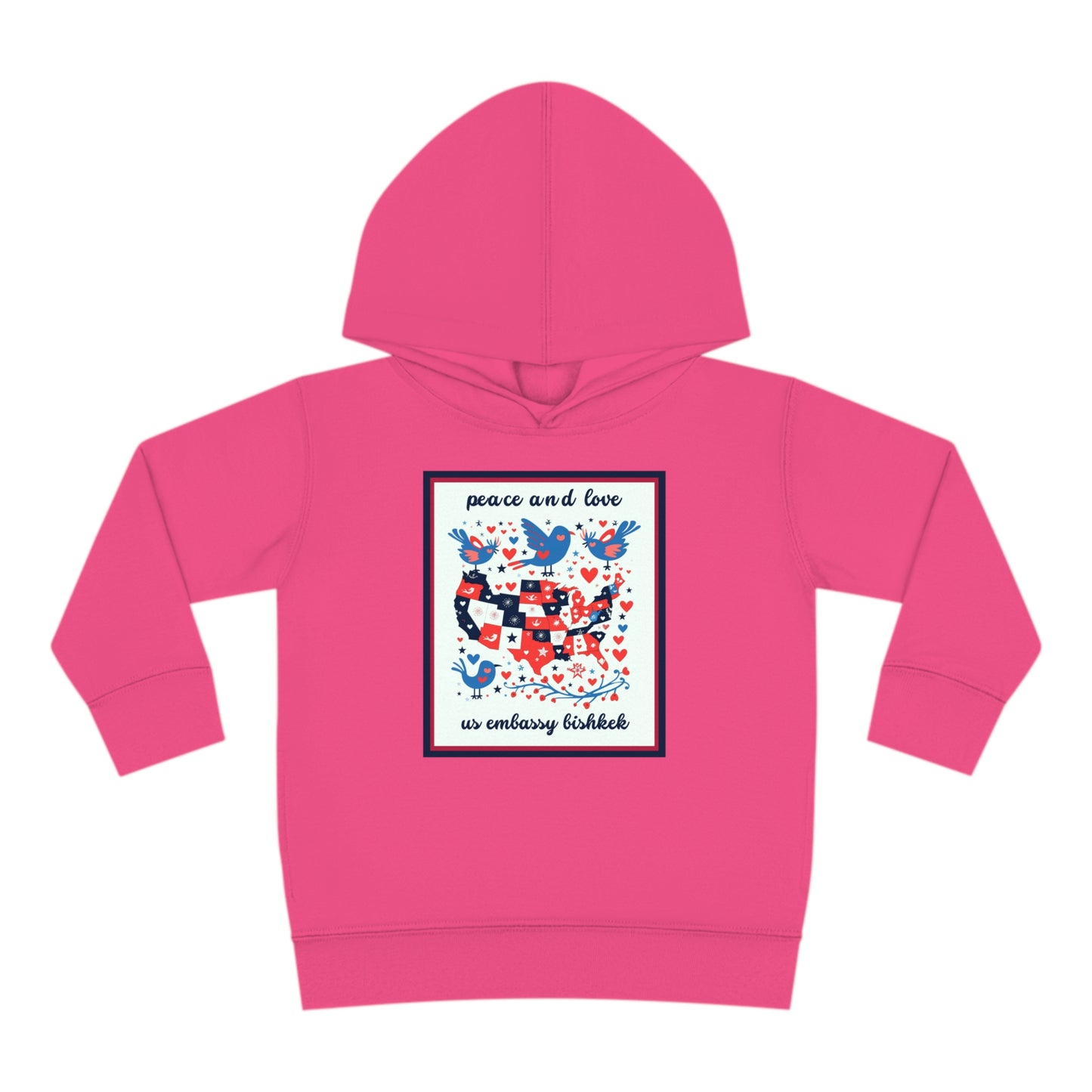 Toddler Peace and Love Fleece Hoodie: Bishkek