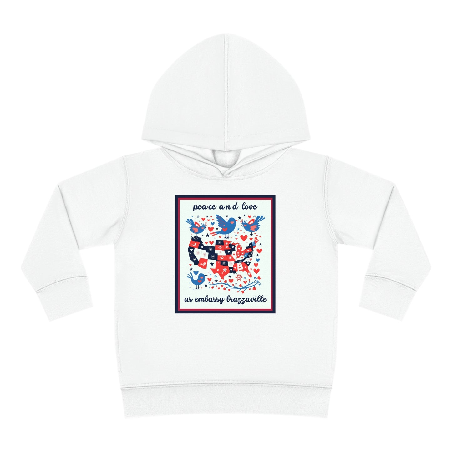 Toddler Peace and Love Fleece Hoodie: Brazzaville