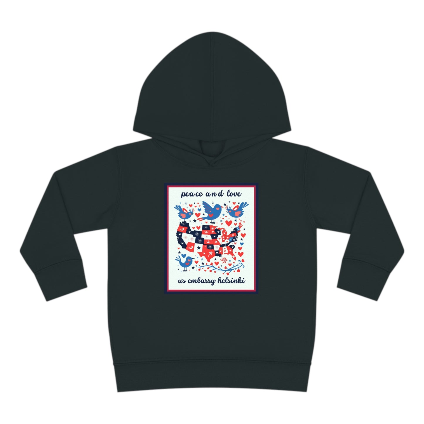 Toddler Peace and Love Fleece Hoodie: Helsinki