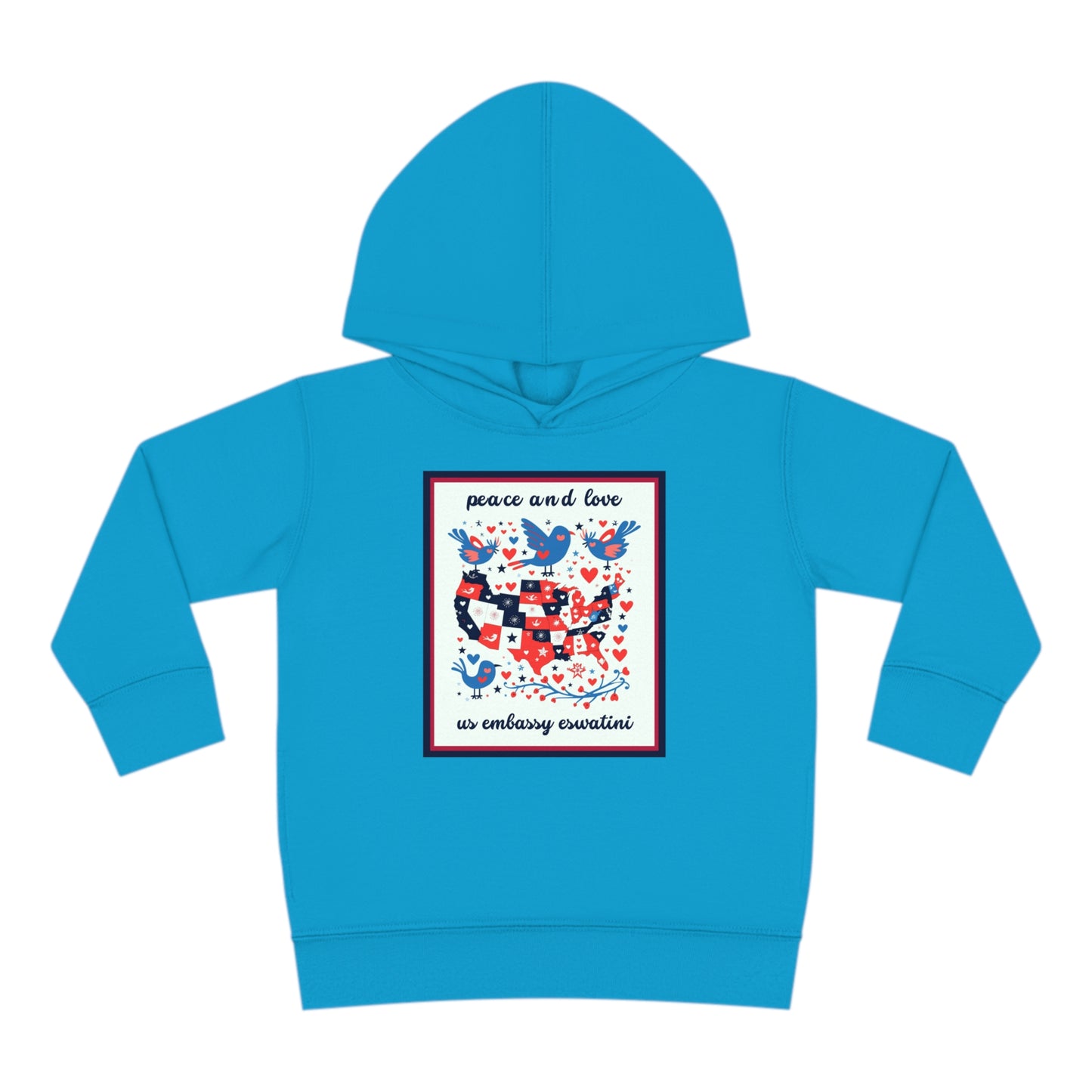 Toddler Peace and Love Fleece Hoodie: Eswatini