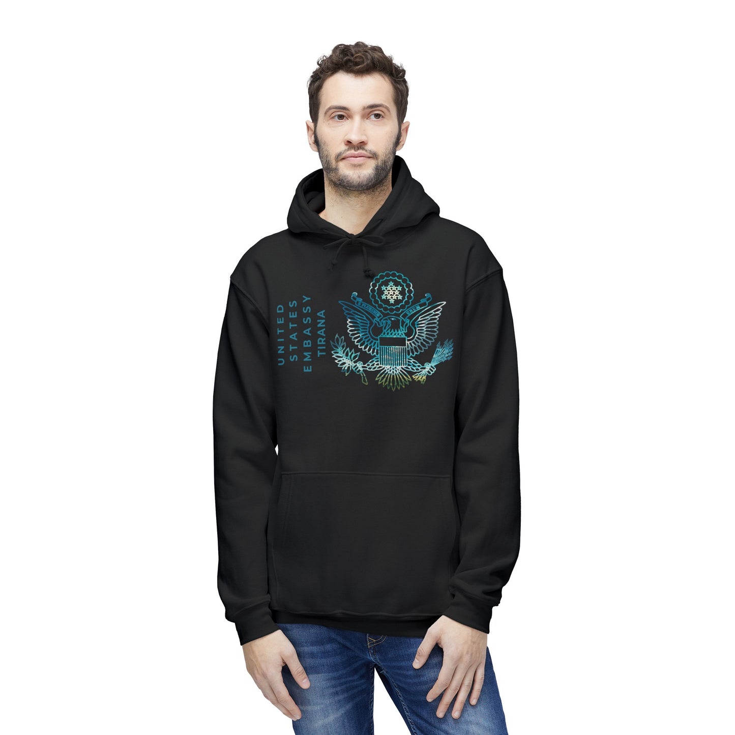 Modern, Made in the USA Hoodie: Tirana