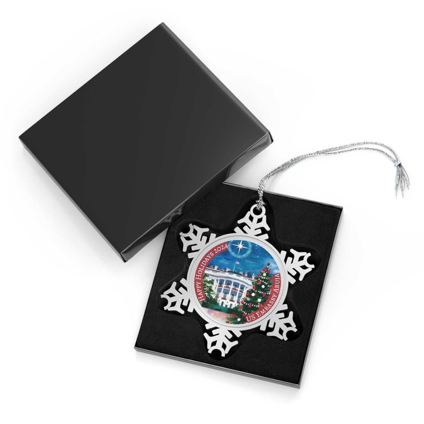 Pewter Snowflake Holiday Ornament, 2024: Abjua