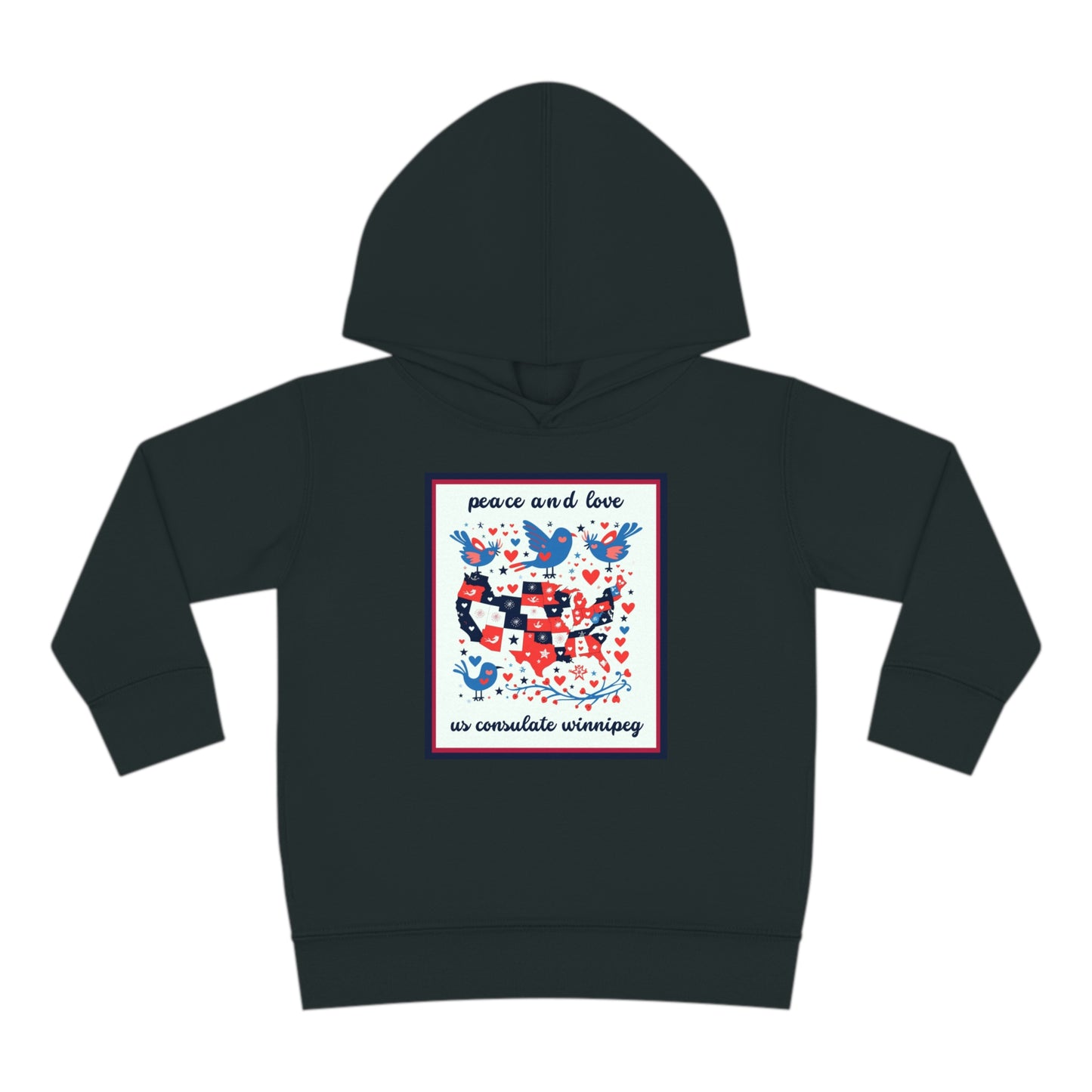 Toddler Peace and Love Fleece Hoodie: Winnipeg