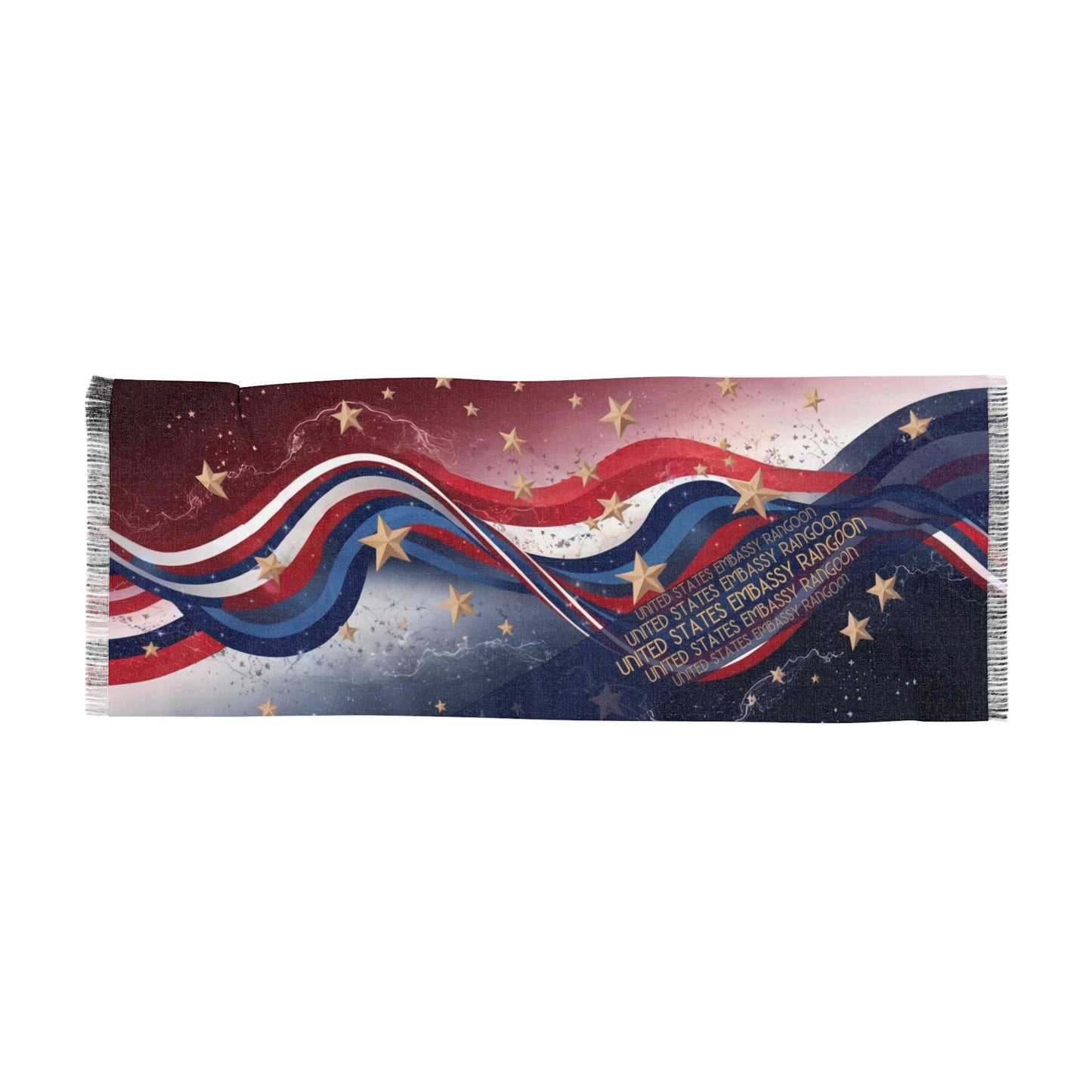 Wonderfully Red, White and Blue, Light Scarf: Rangoon