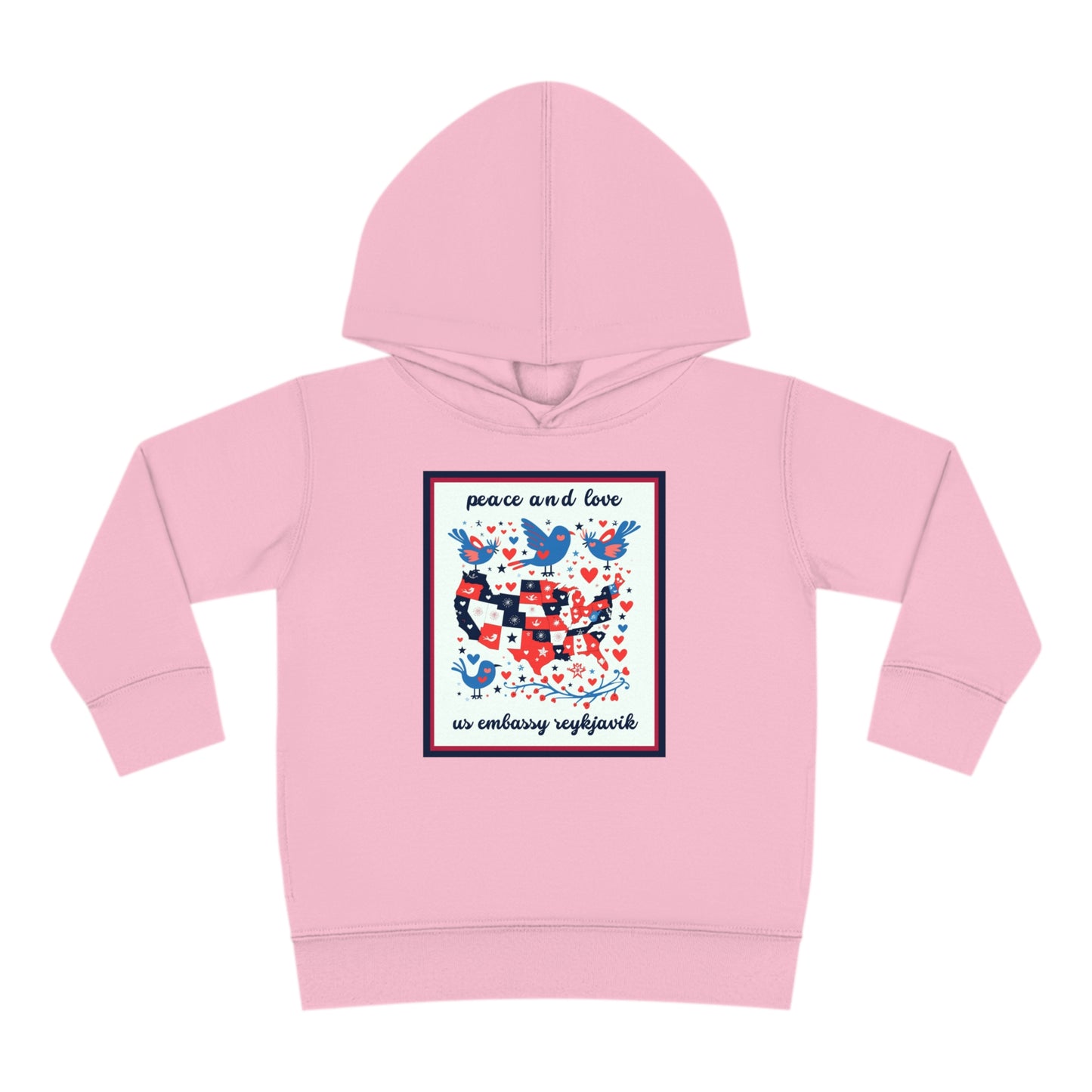 Toddler Peace and Love Fleece Hoodie: Reykjavik