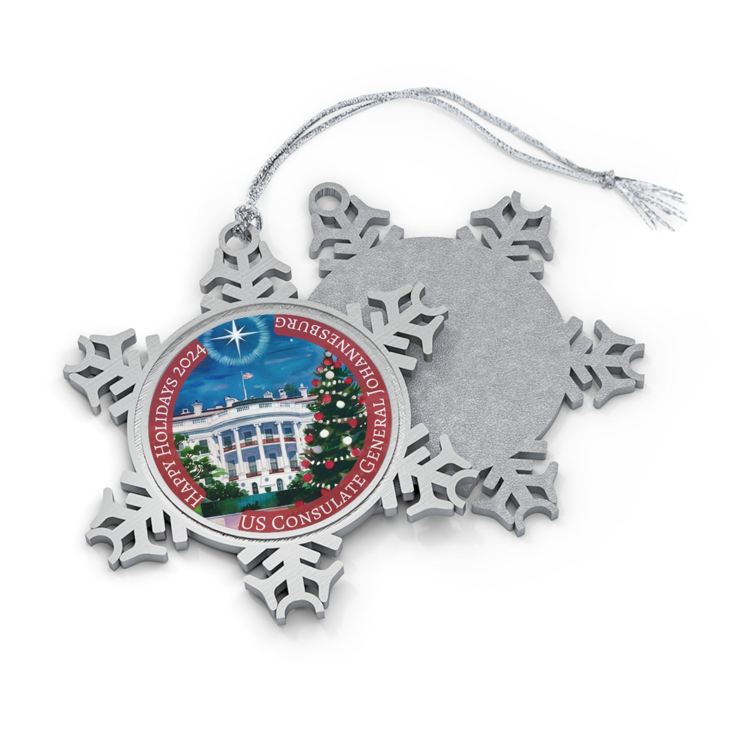 Pewter Snowflake Holiday Ornament, 2024: Johannesburg